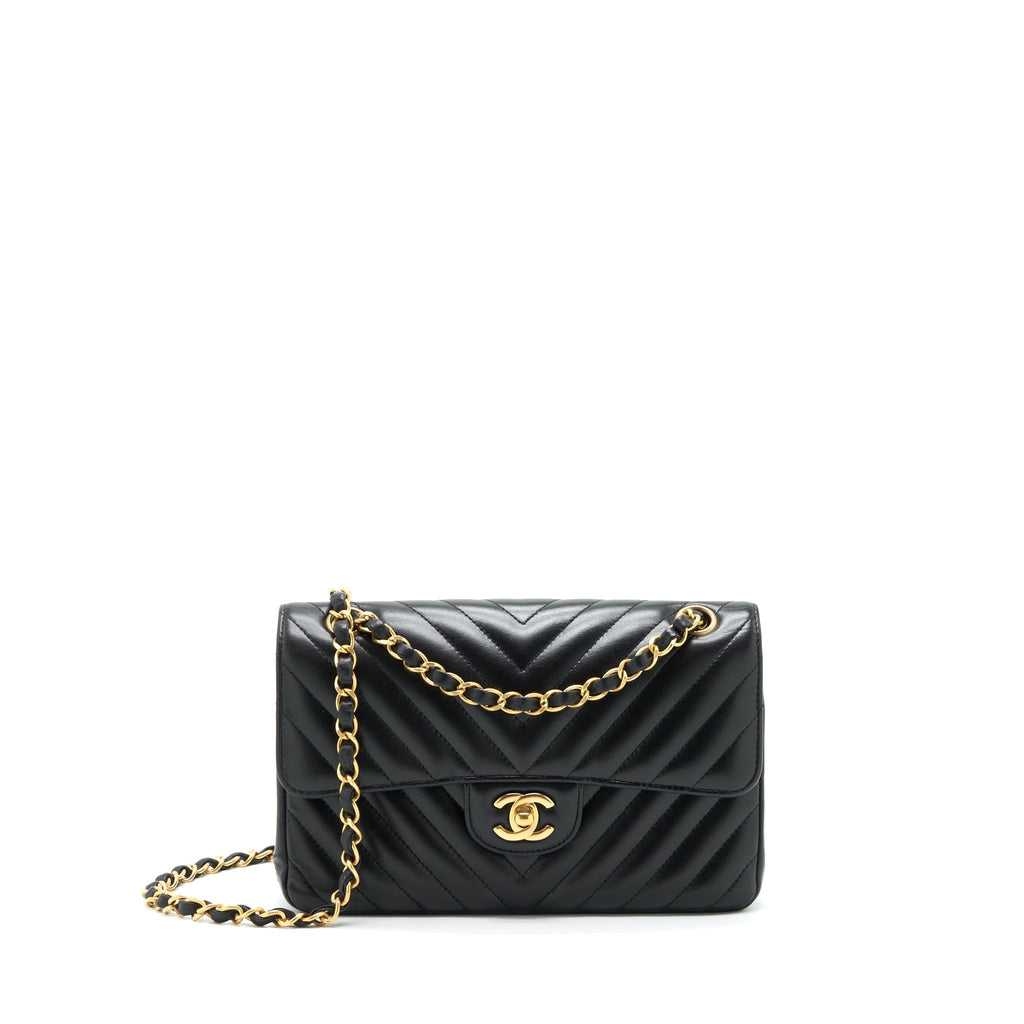 chanel-small-classic-double-flap-bag-chevron-lambskin-black-ghw