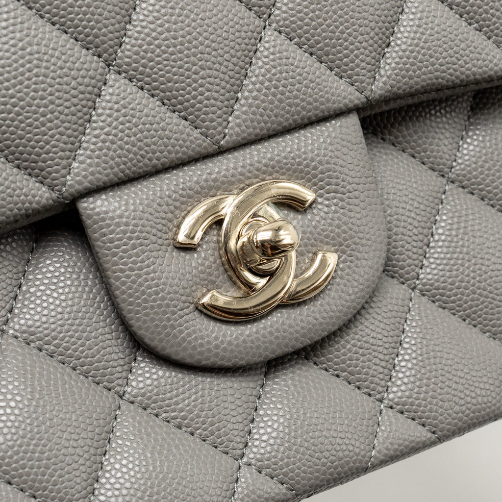 chanel-small-classic-double-flap-bag-caviar-dark-grey-lghw-microchip
