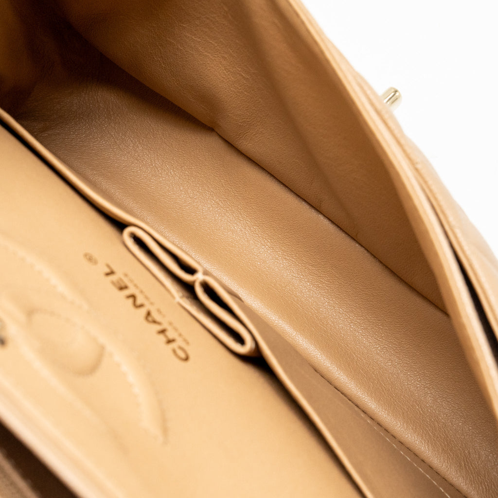 chanel-medium-classic-double-flap-bag-dark-beige-lghw
