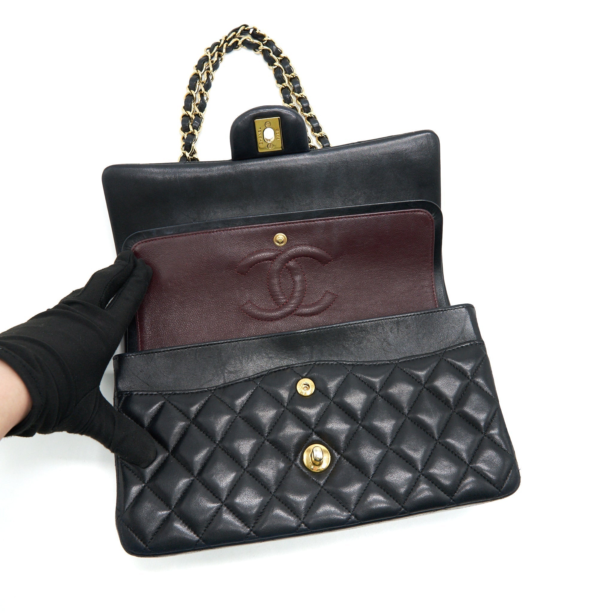 chanel-classic-double-flap-bag-lambskin-medium-black-ghw-serial-19