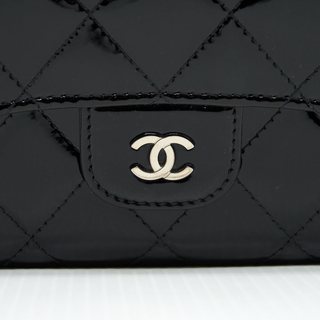 chanel-classic-flap-long-wallet-patent-black-shw