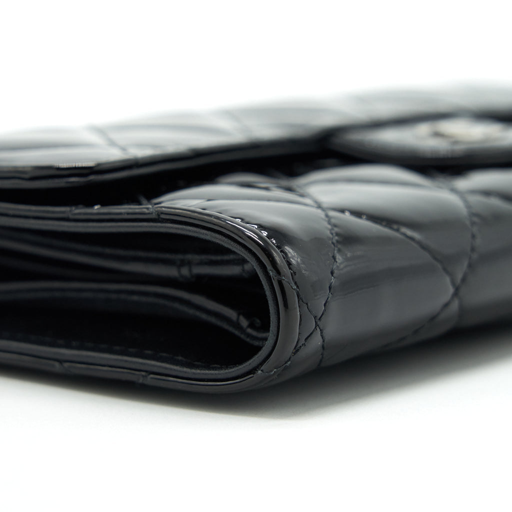 chanel-classic-flap-long-wallet-patent-black-shw