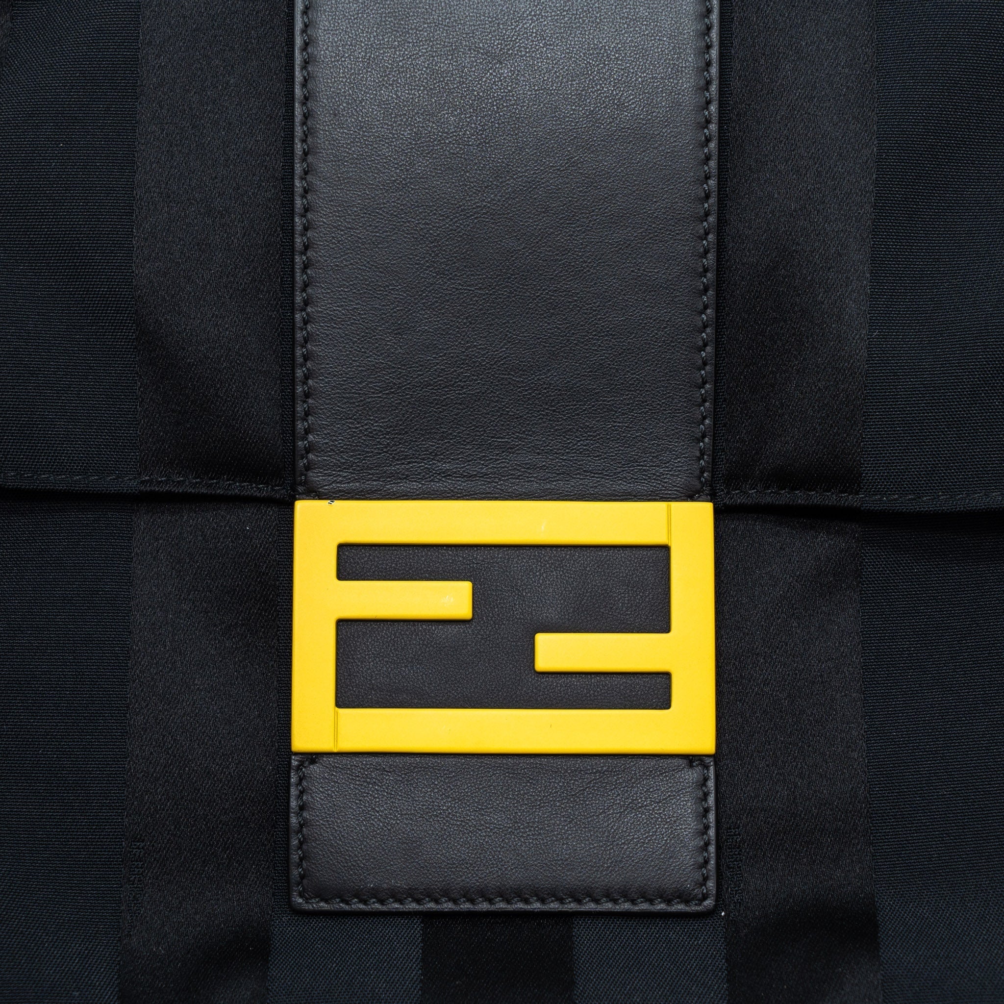 fendi-20fw-large-baguette-bag-nylon-leather-black-yellow-shw