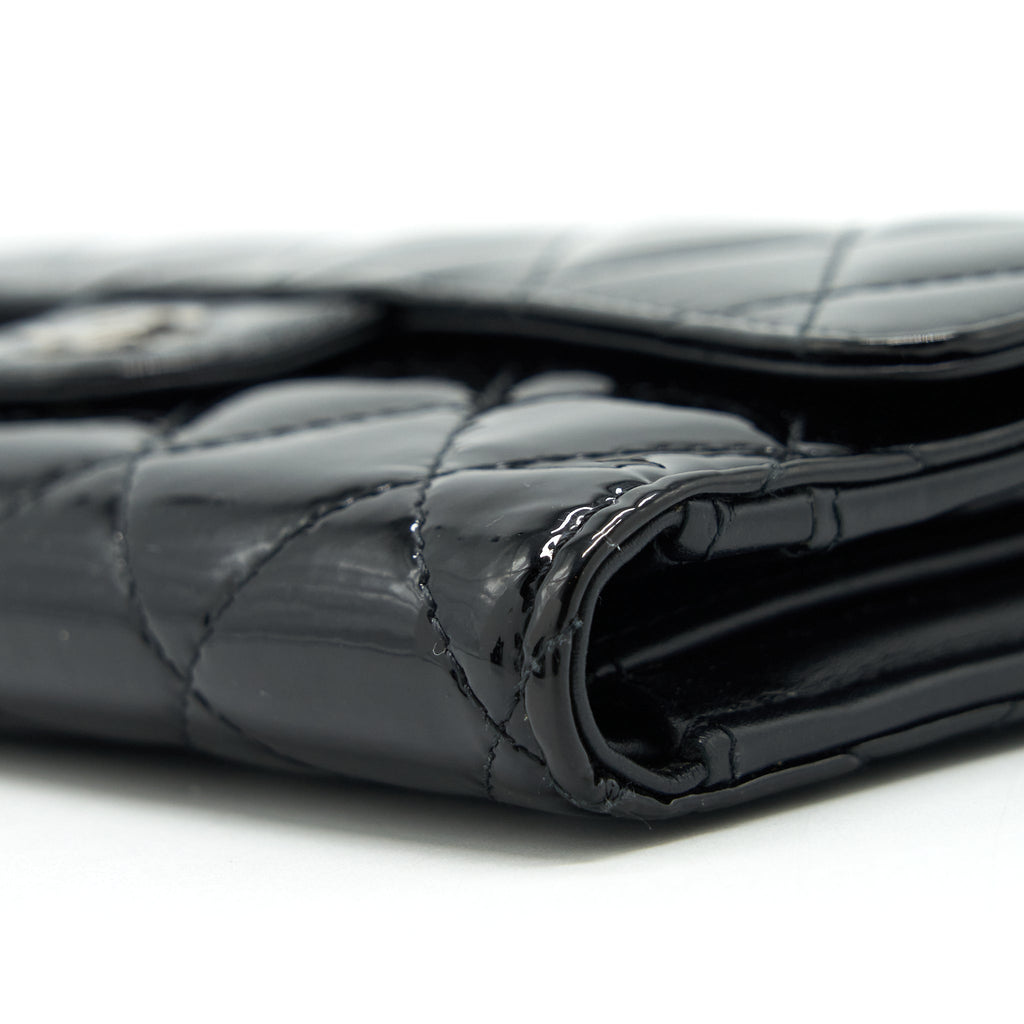 chanel-classic-flap-long-wallet-patent-black-shw