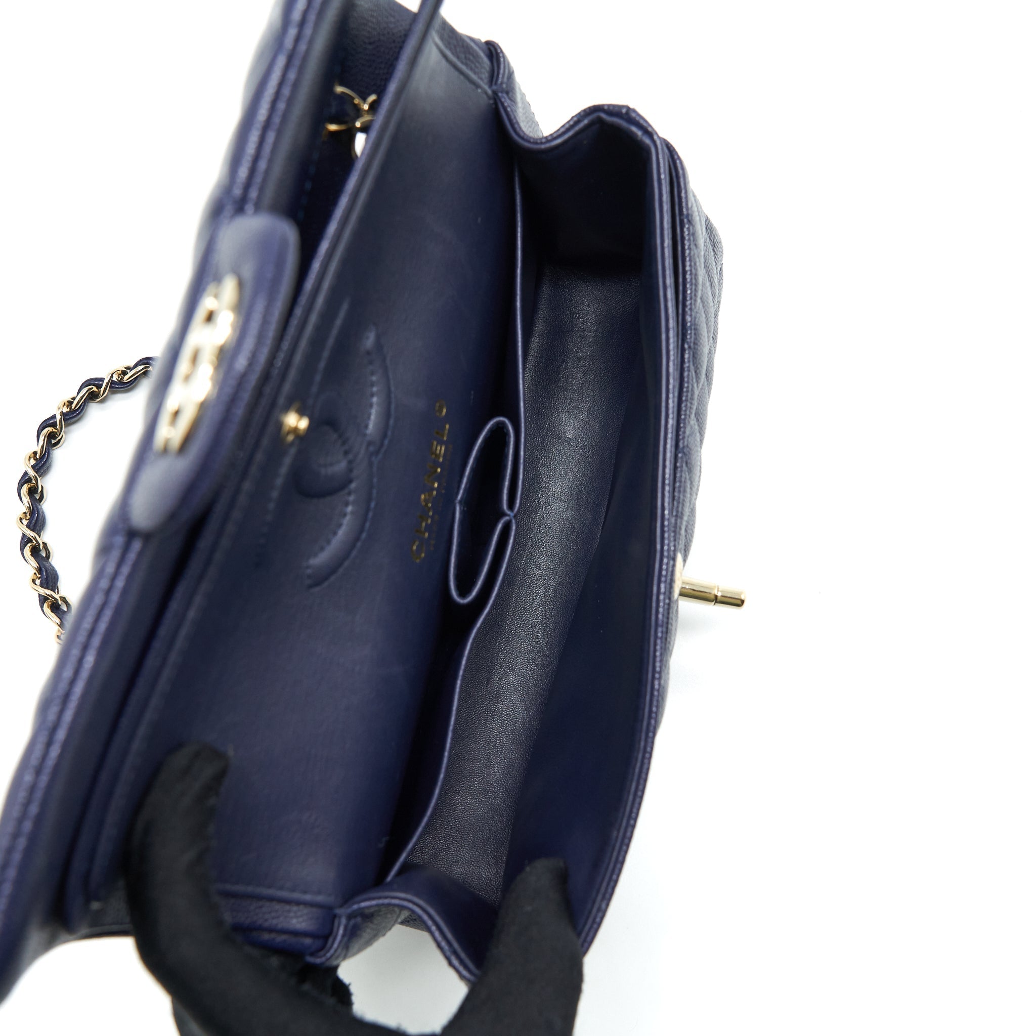 chanel-small-classic-flap-bag-caviar-dark-blue-lghw