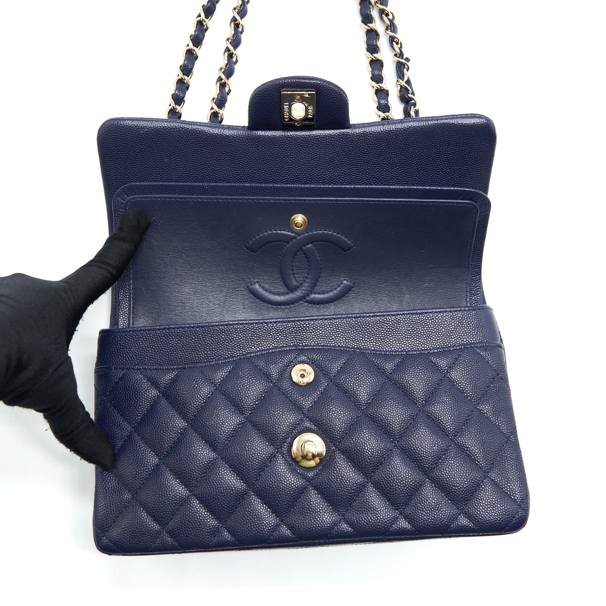 chanel-small-classic-flap-bag-caviar-dark-blue-lghw