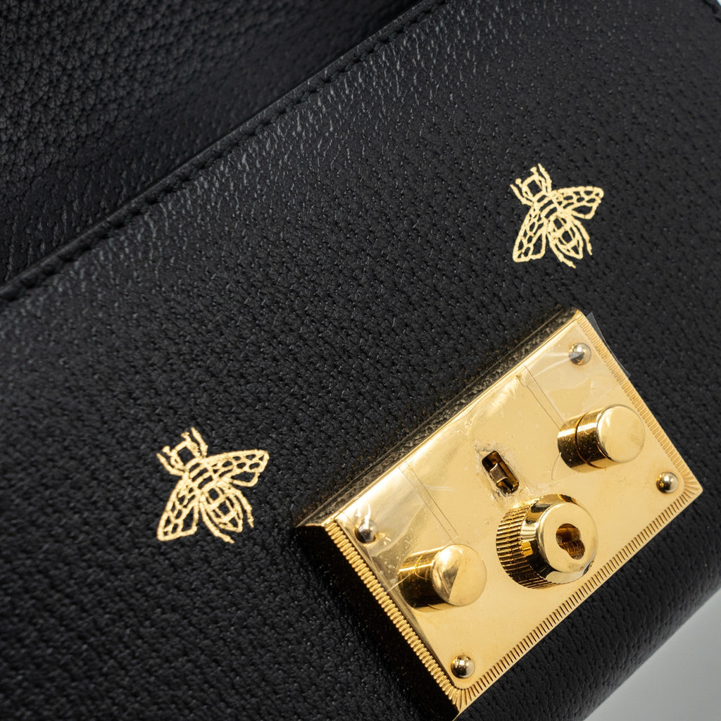 gucci-padlock-chain-bag-bee-print-calfskin-black-ghw