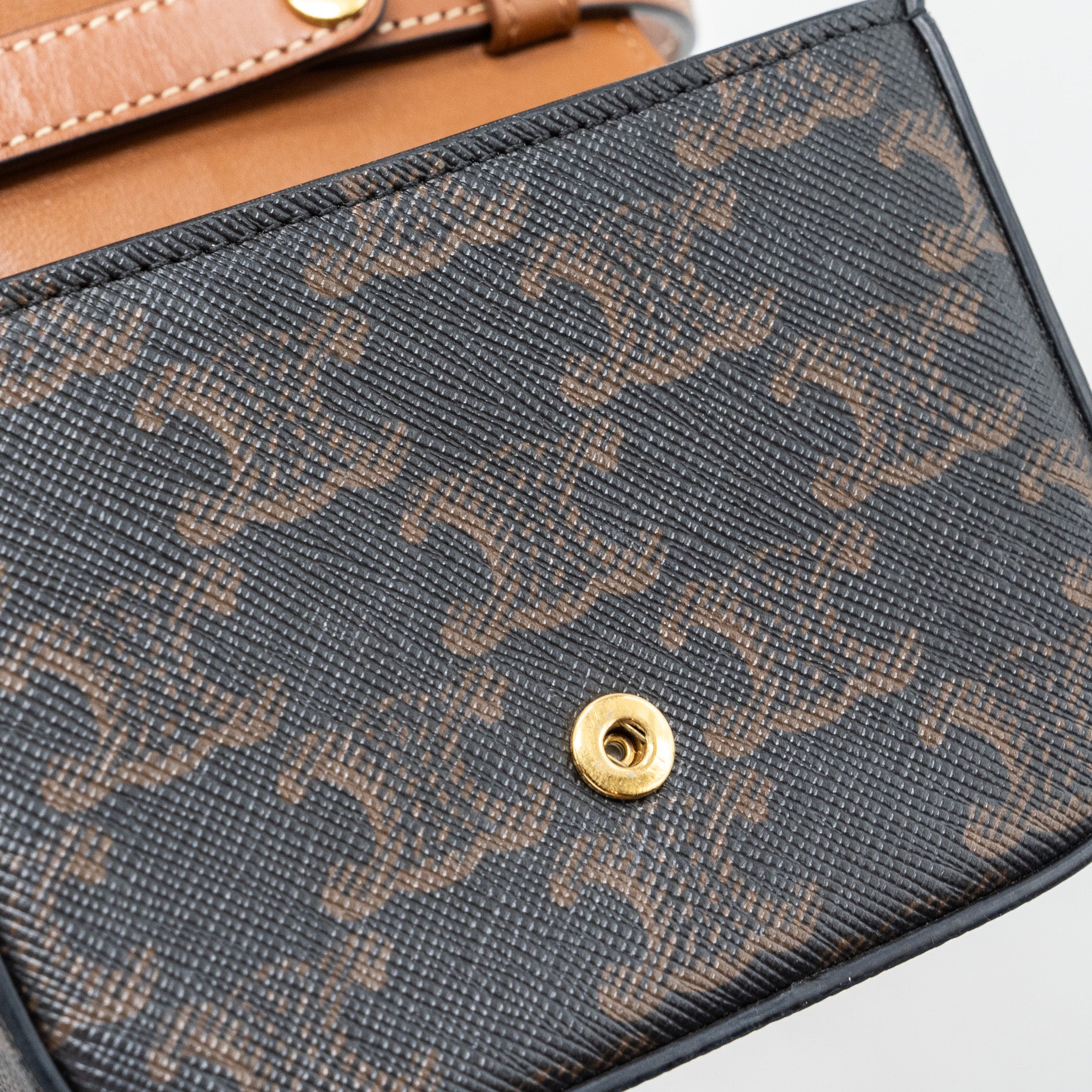 celine-mini-claude-triomphe-canvas-calfskin-tan-ghw