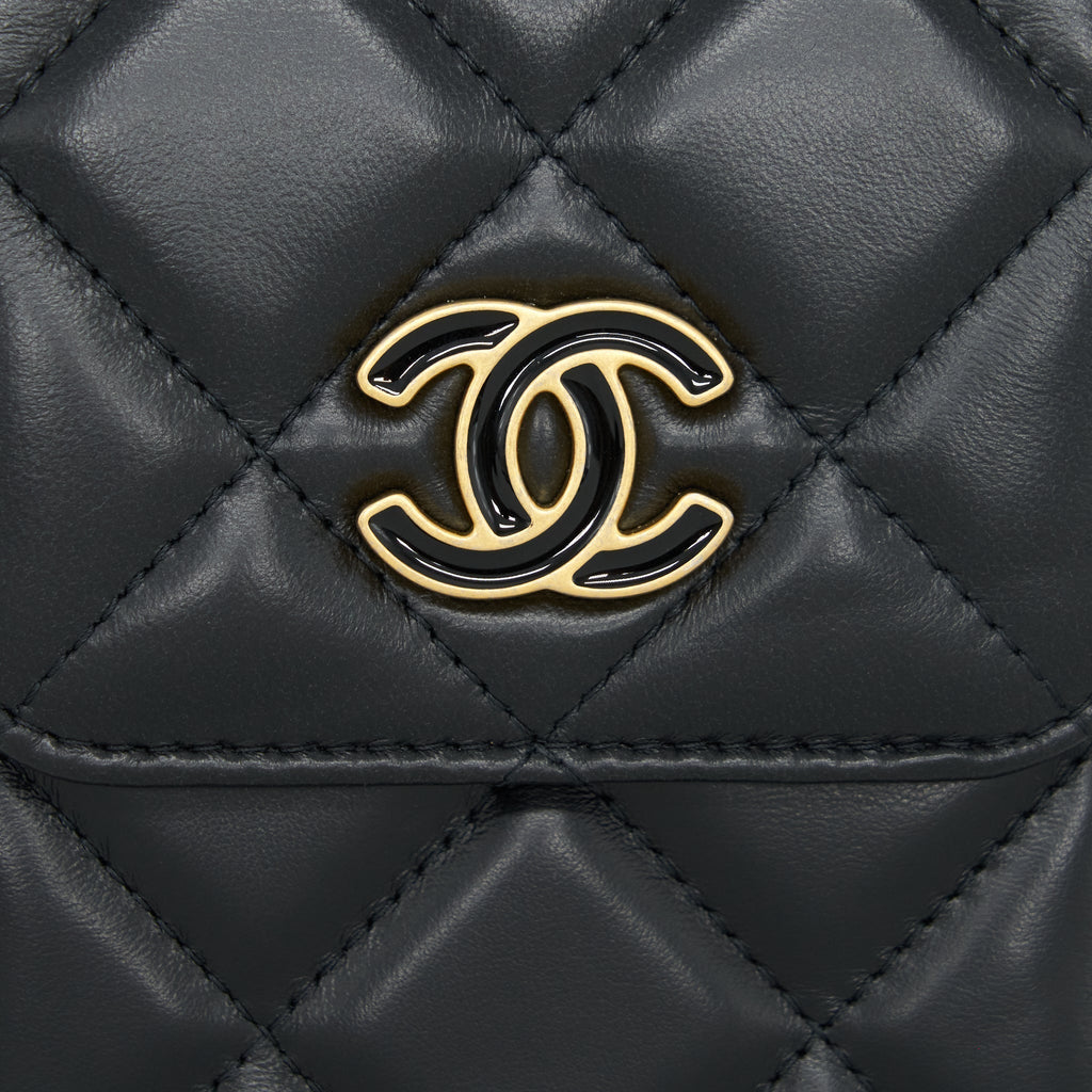chanel-22p-vertical-mini-flap-phone-case-lambskin-black-with-enamel-and-gold-hardware