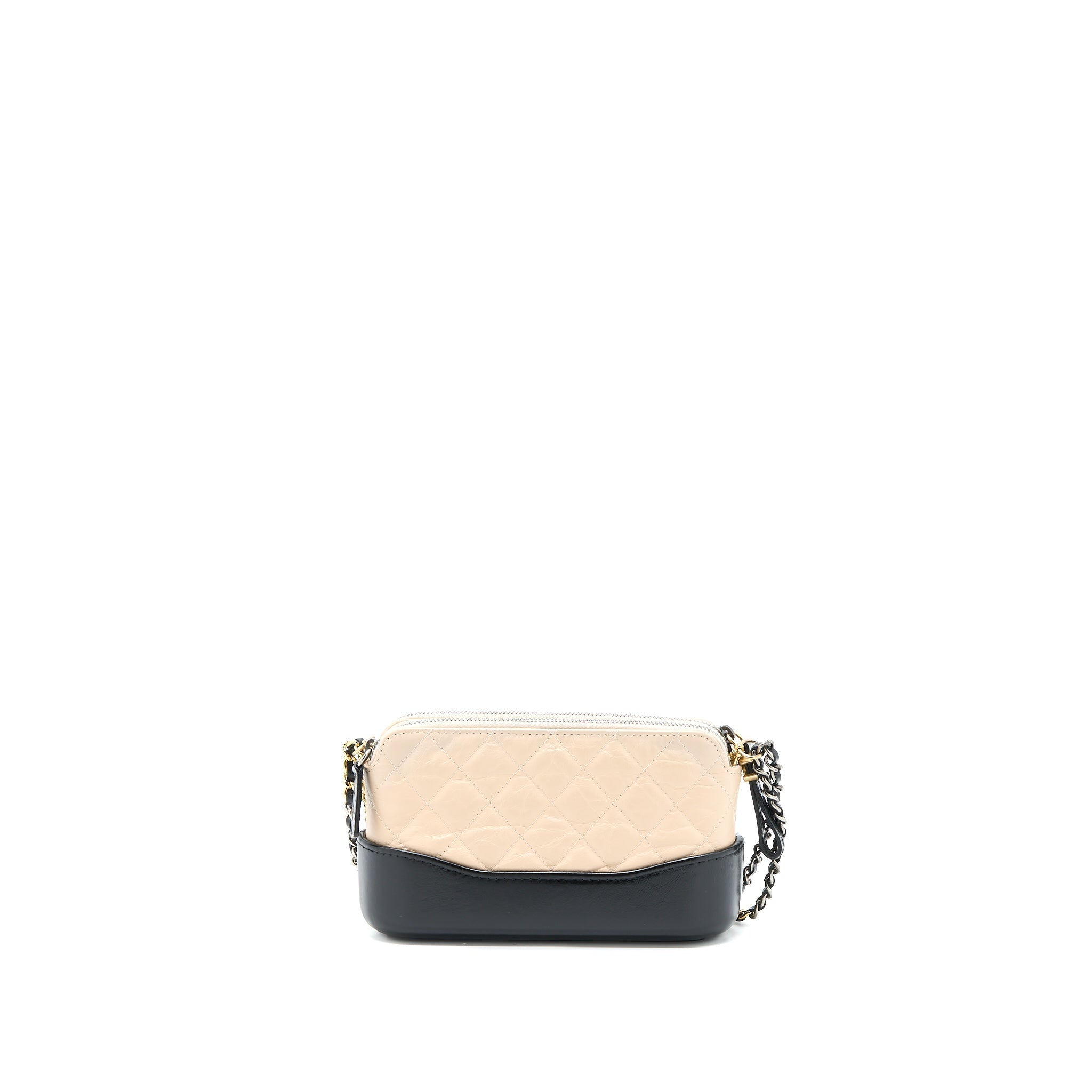 chanel-gabrielle-double-zip-wallet-on-chain-aged-calfskin-black-beige-multicoloured-hardware