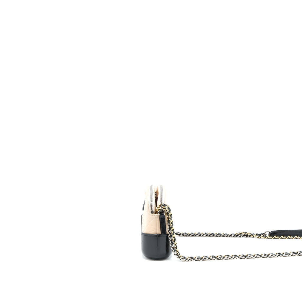 chanel-gabrielle-double-zip-wallet-on-chain-aged-calfskin-black-beige-multicoloured-hardware