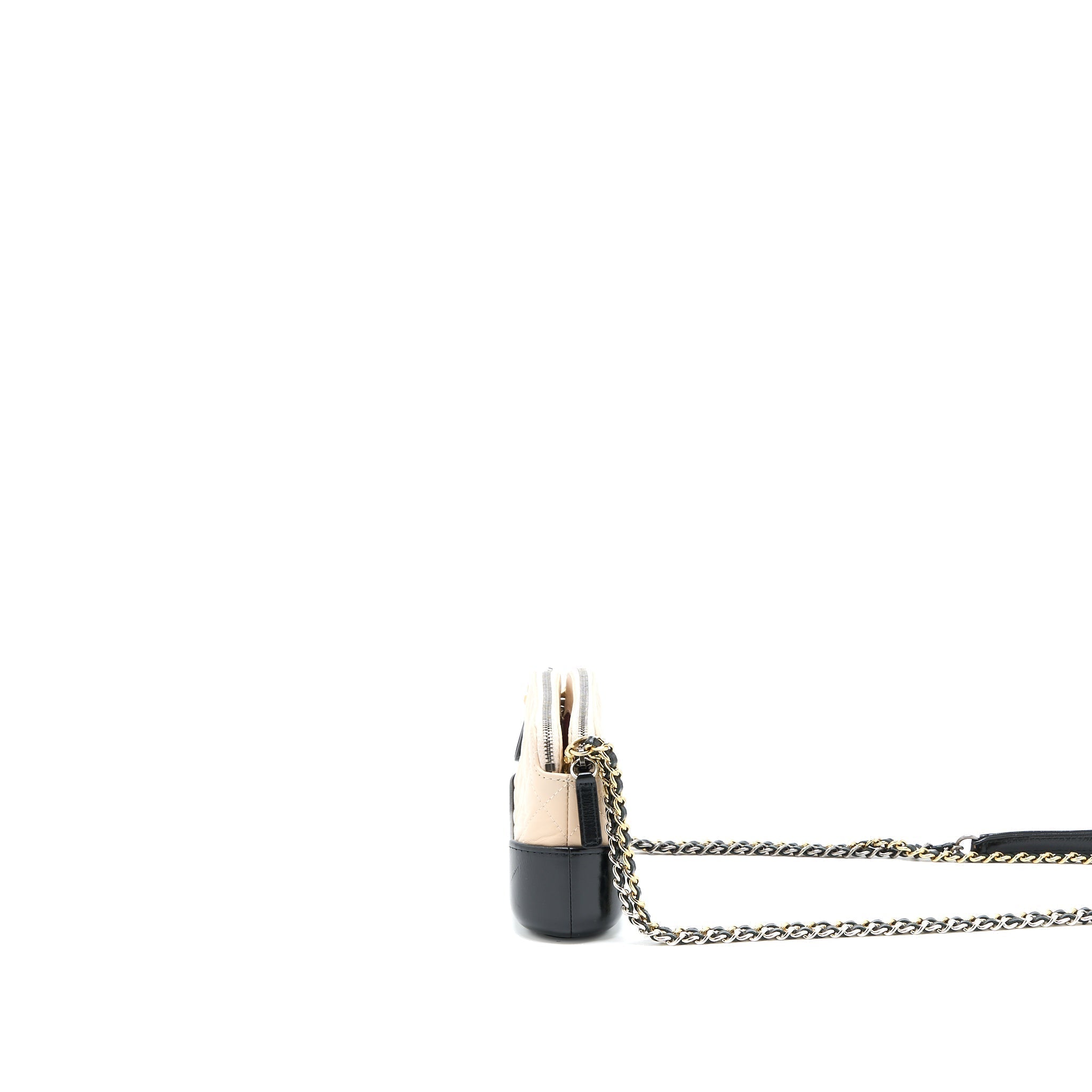 chanel-gabrielle-double-zip-wallet-on-chain-aged-calfskin-black-beige-multicoloured-hardware