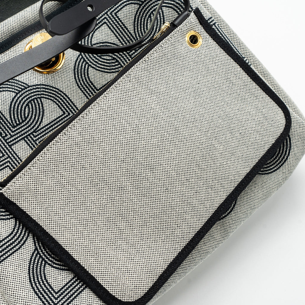 hermes-herbag-31-zip-bag-toile-h-plume-canvas-hunter-leather-black-ecru-ghw-stamp-u