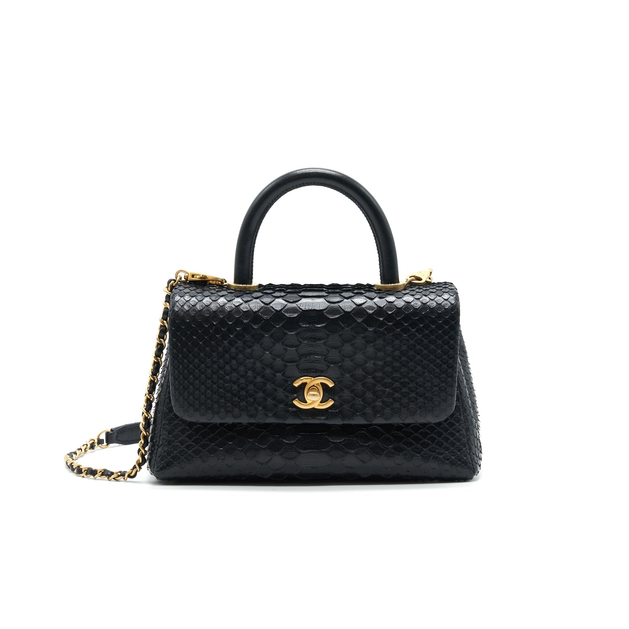 chanel-coco-handle-mini-python-leather-black-ghw
