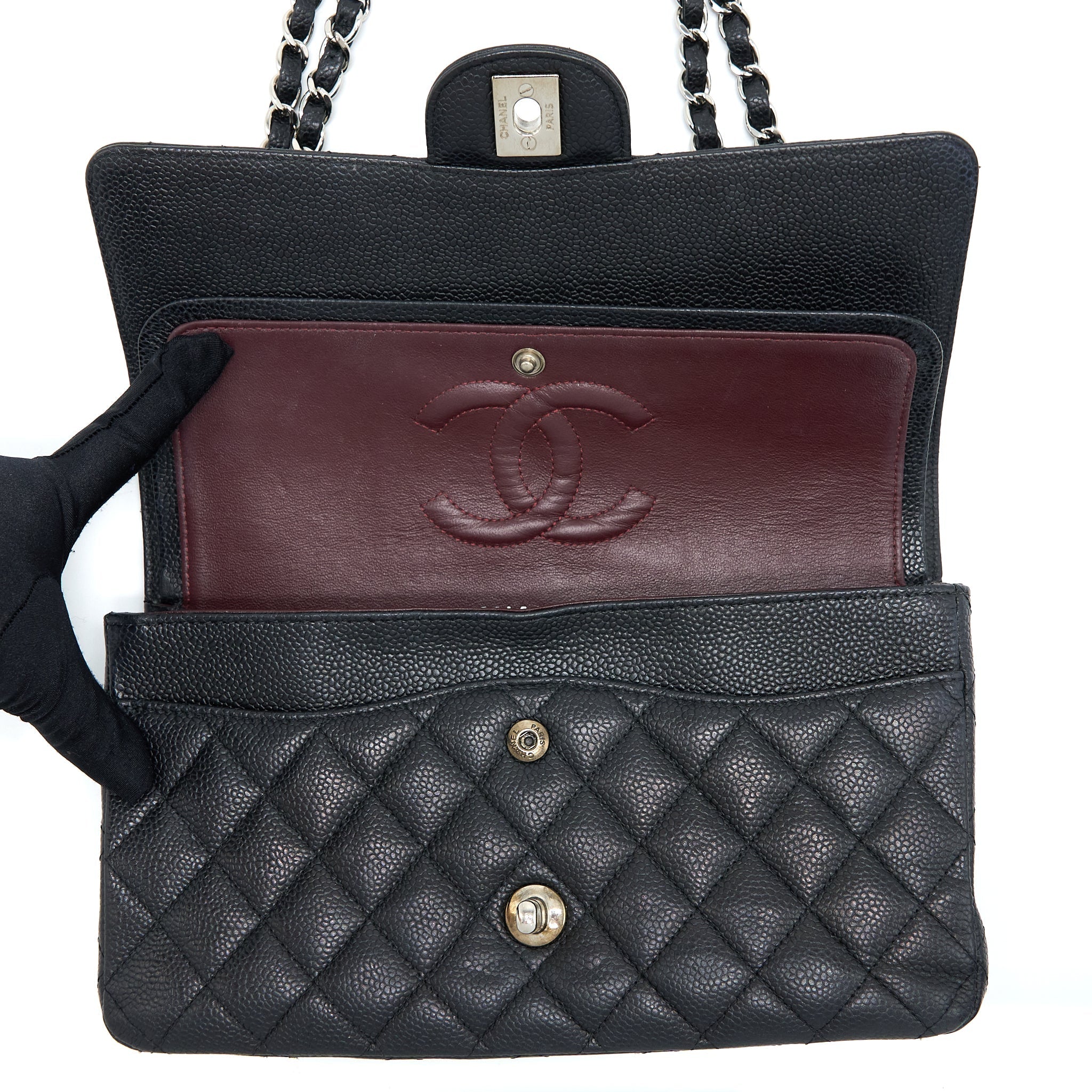 chanel-medium-classic-double-flap-bag-caviar-black-shw