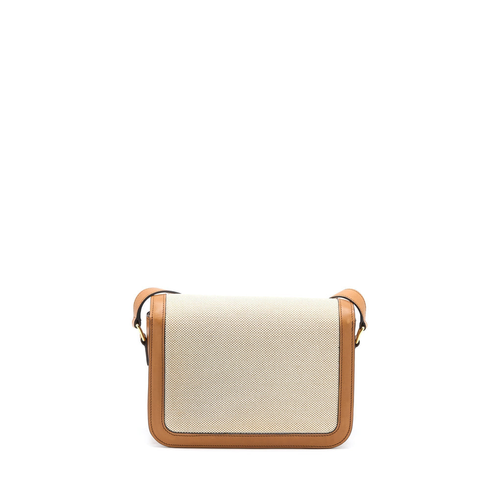 celine-triomphe-bag-textile-calfskin-white-tan-ghw