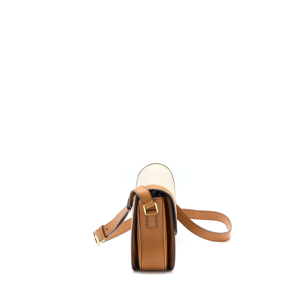 celine-triomphe-bag-textile-calfskin-white-tan-ghw