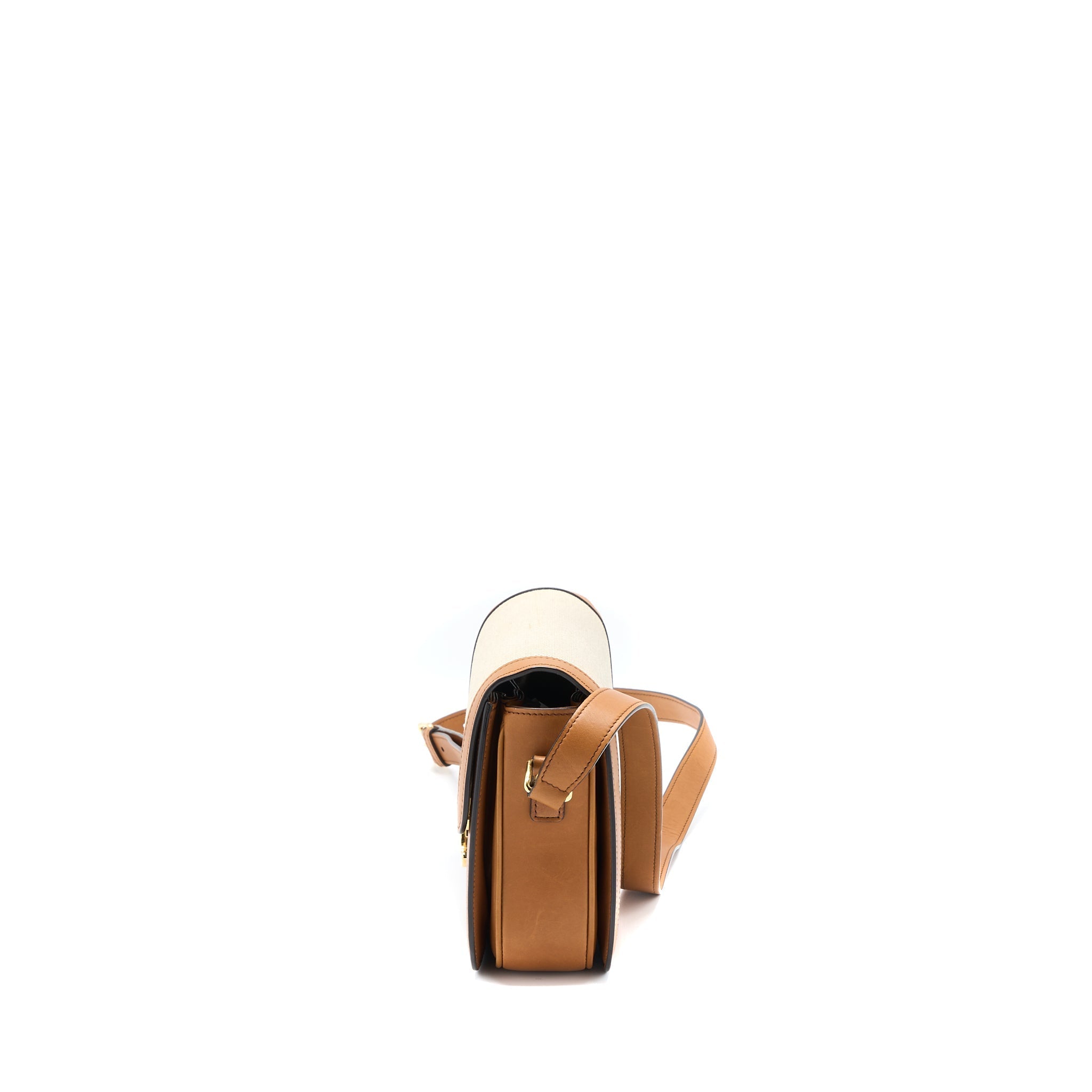 celine-triomphe-bag-textile-calfskin-white-tan-ghw