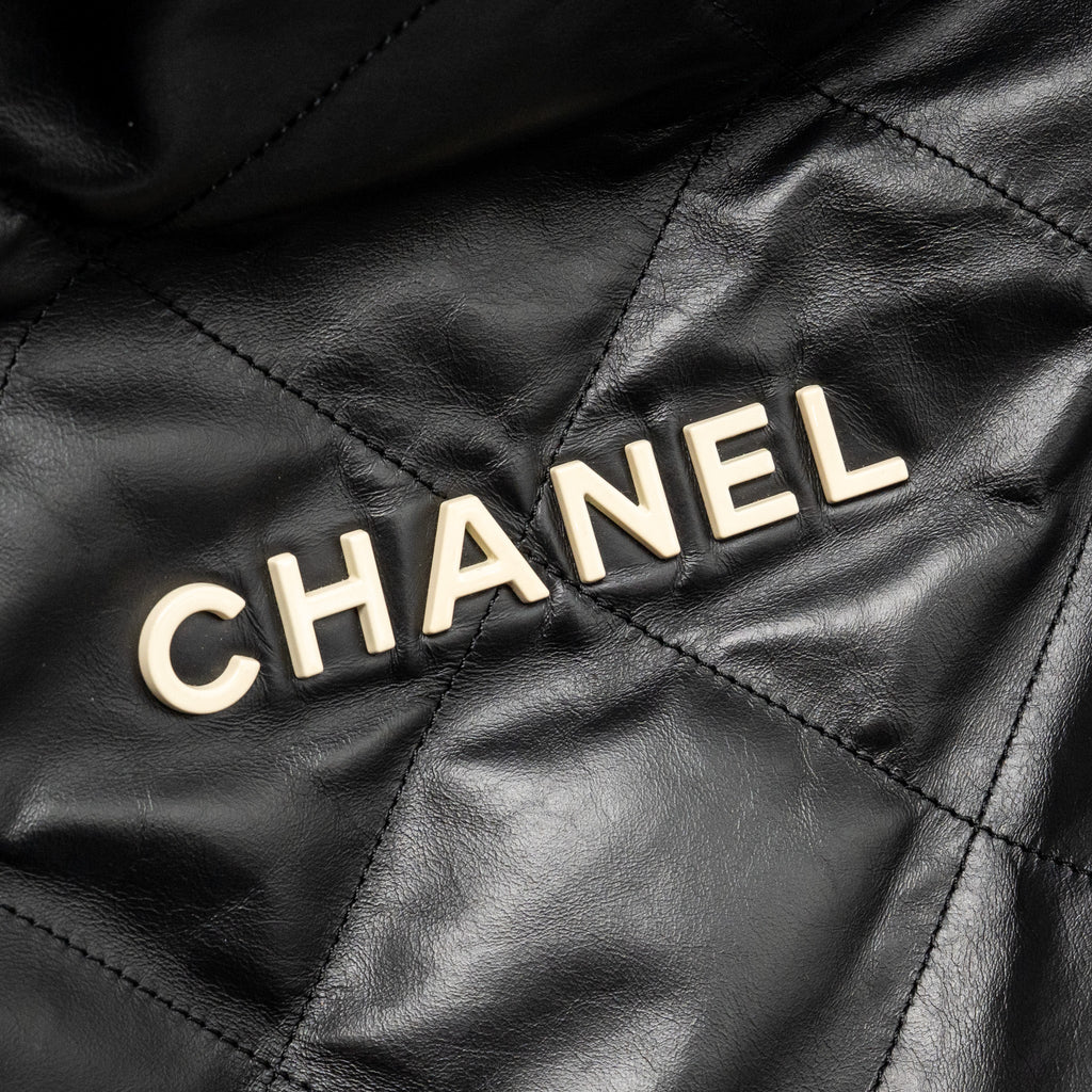 chanel-small-22-bag-with-white-letter-logo-calfskin-black-ghw-microchip