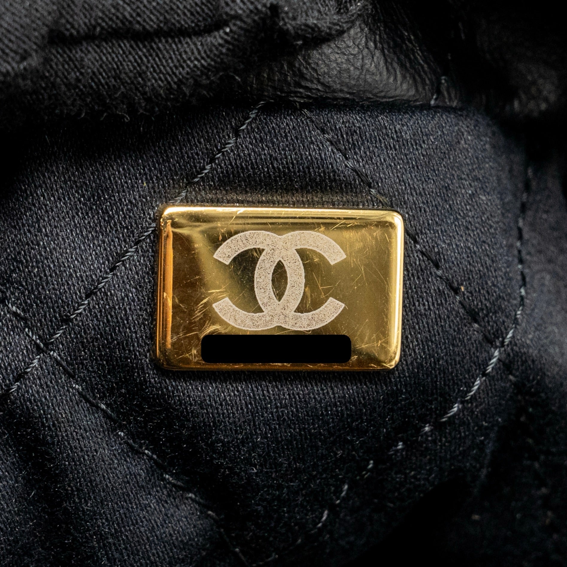 chanel-small-22-bag-with-white-letter-logo-calfskin-black-ghw-microchip