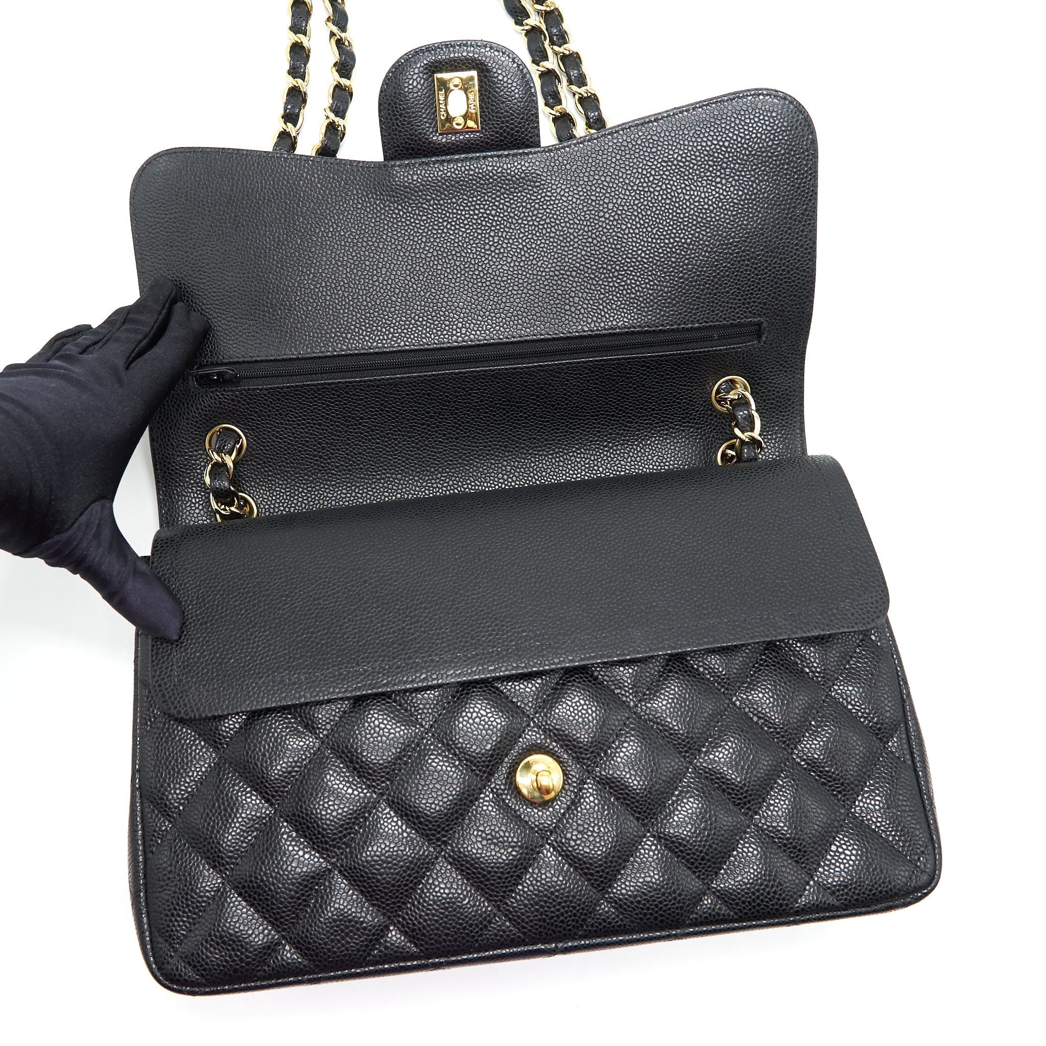 chanel-classic-juombo-double-flap-bag-black-cavier-ghw