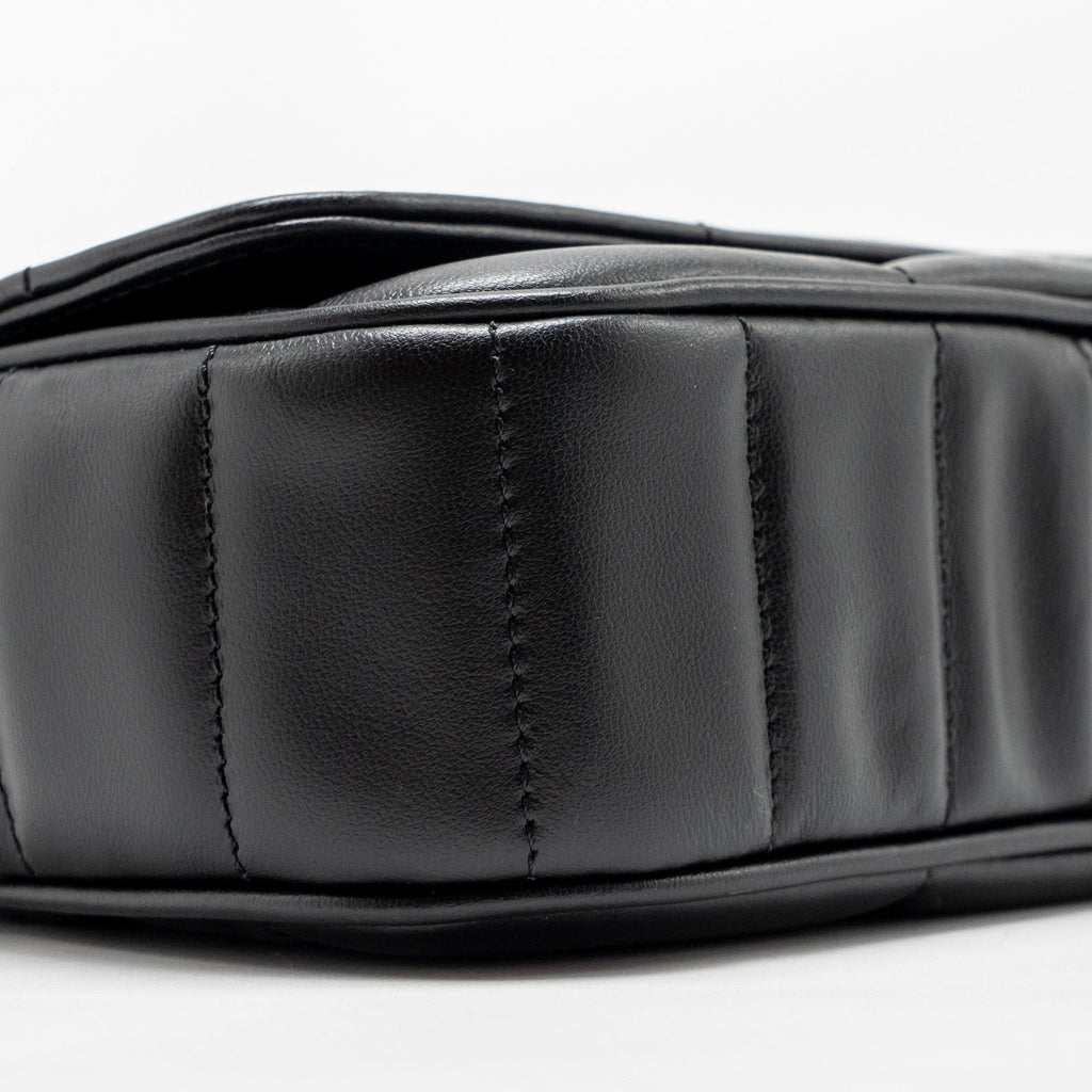 celine-matelasse-mini-chain-shoulder-bag-calfskin-black-ghw
