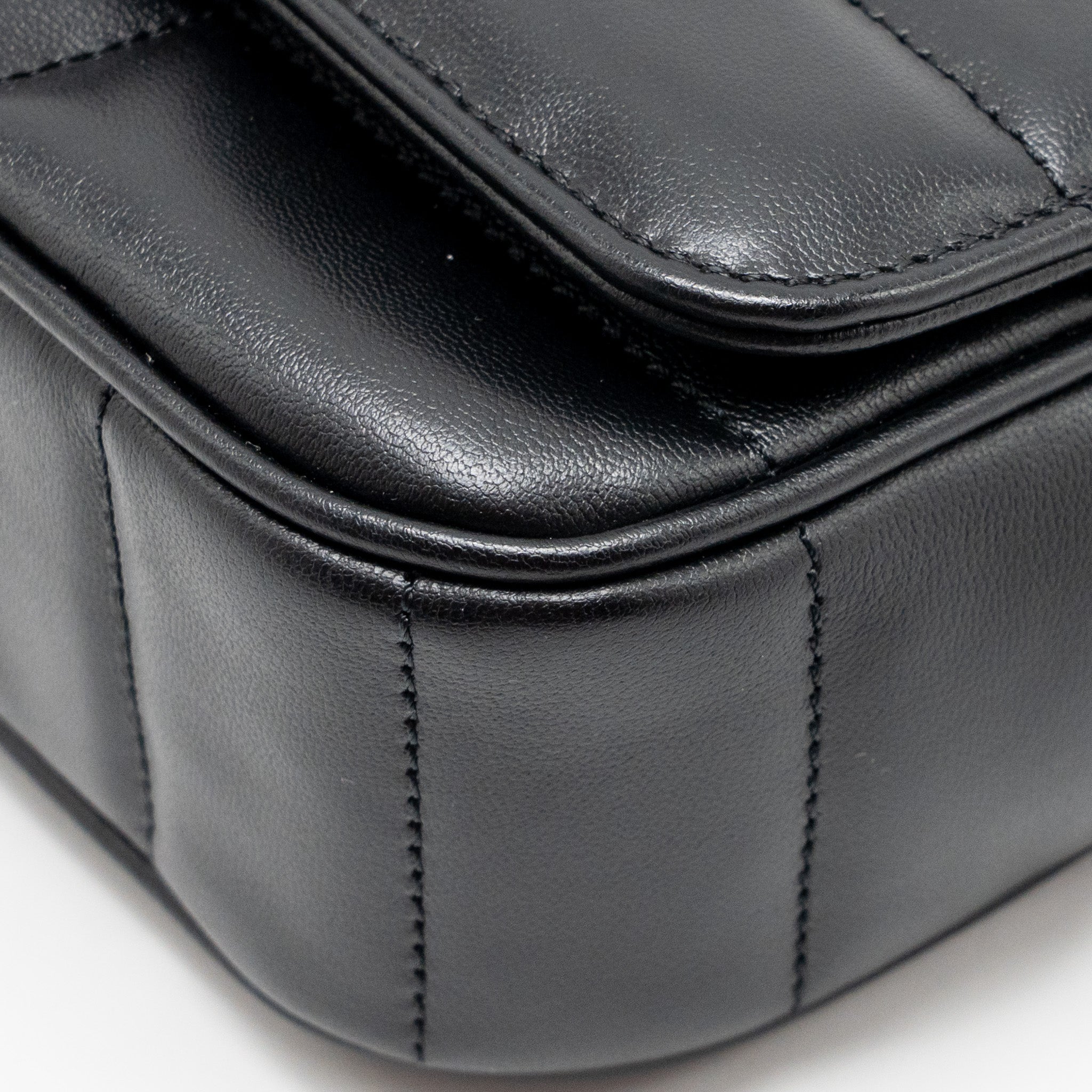 celine-matelasse-mini-chain-shoulder-bag-calfskin-black-ghw