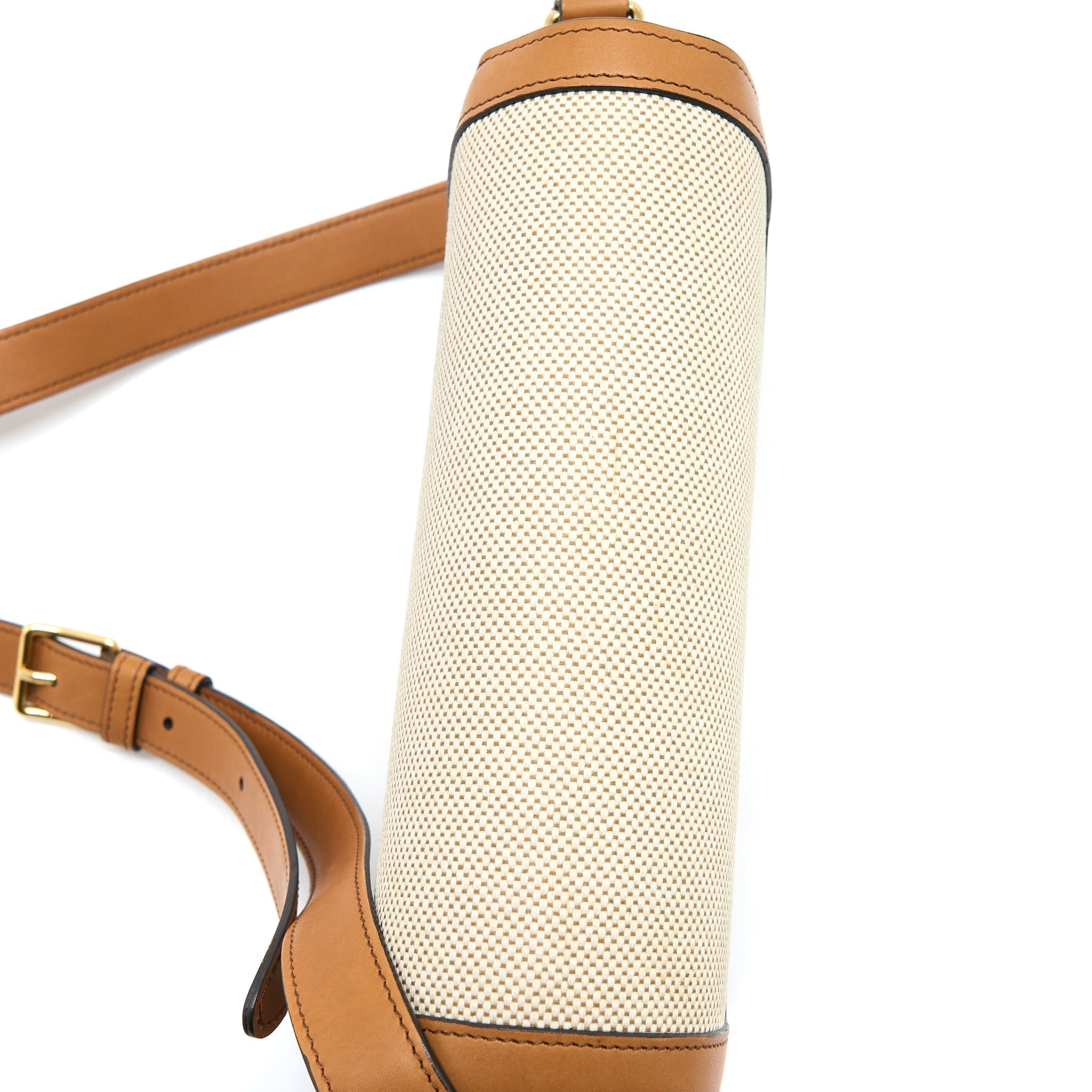 celine-triomphe-bag-textile-calfskin-white-tan-ghw