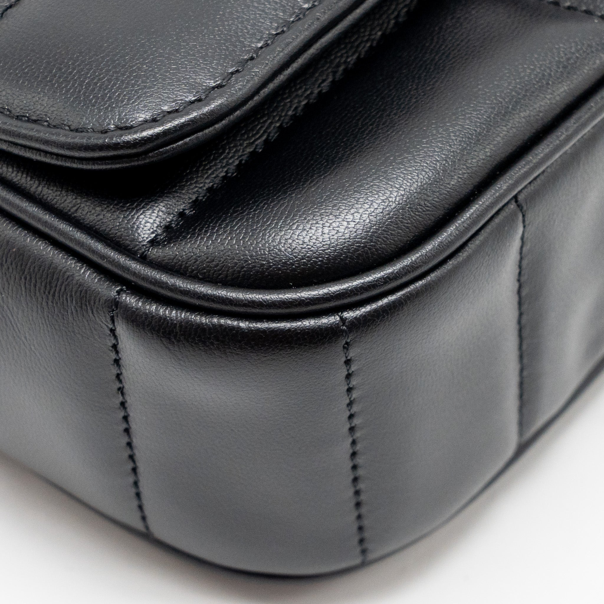 celine-matelasse-mini-chain-shoulder-bag-calfskin-black-ghw