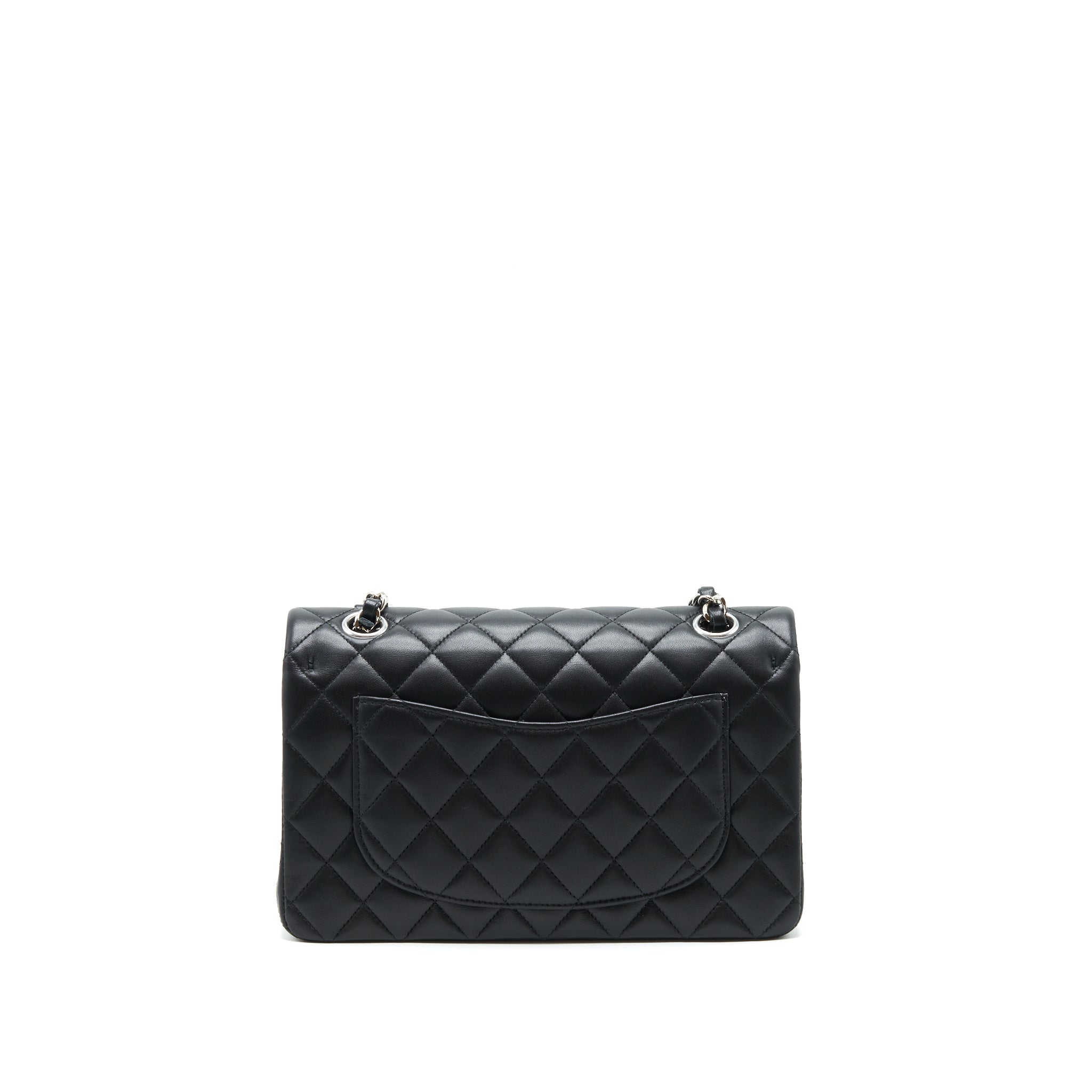 chanel-small-classic-double-flap-bag-lambskin-black-shw-microchip