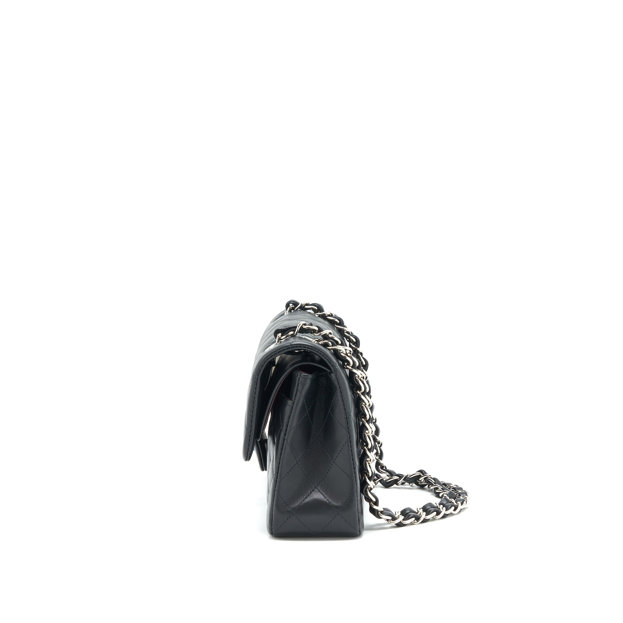 chanel-small-classic-double-flap-bag-lambskin-black-shw-microchip