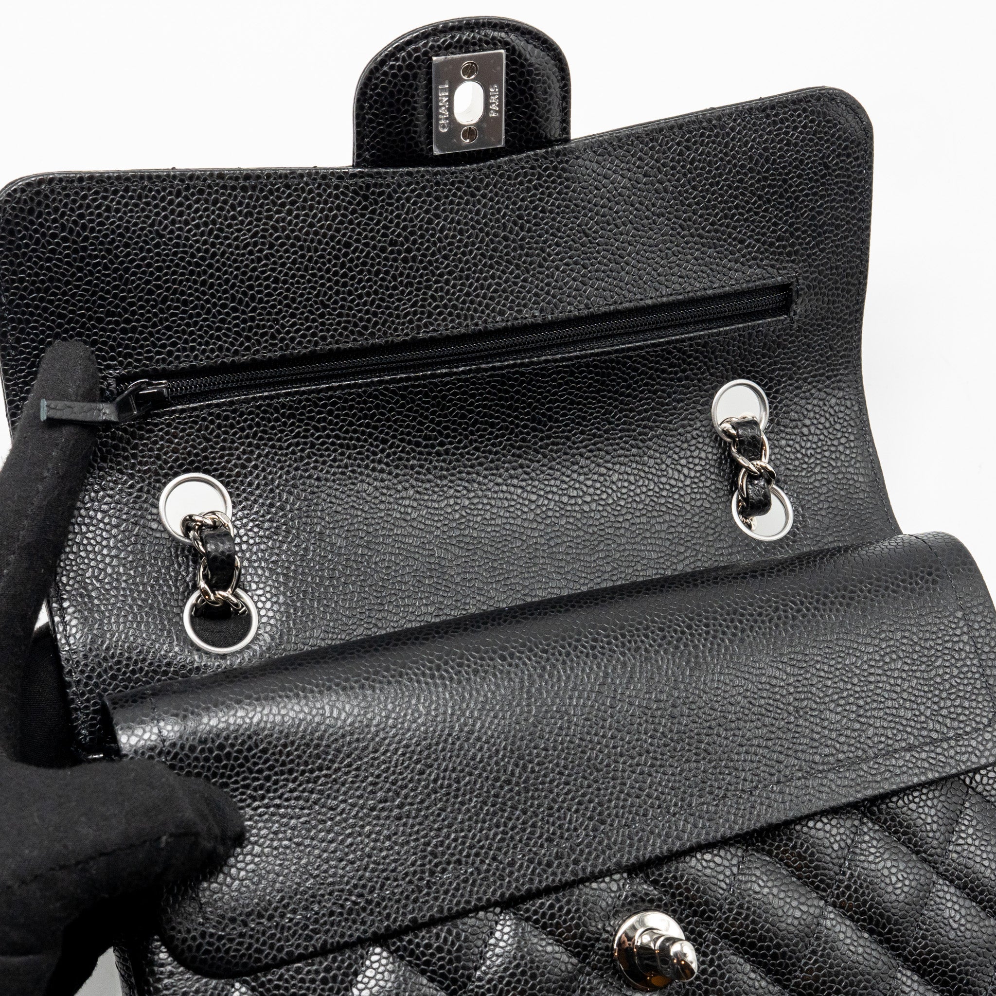 chanel-small-classic-double-flap-bag-caviar-black-shw-2