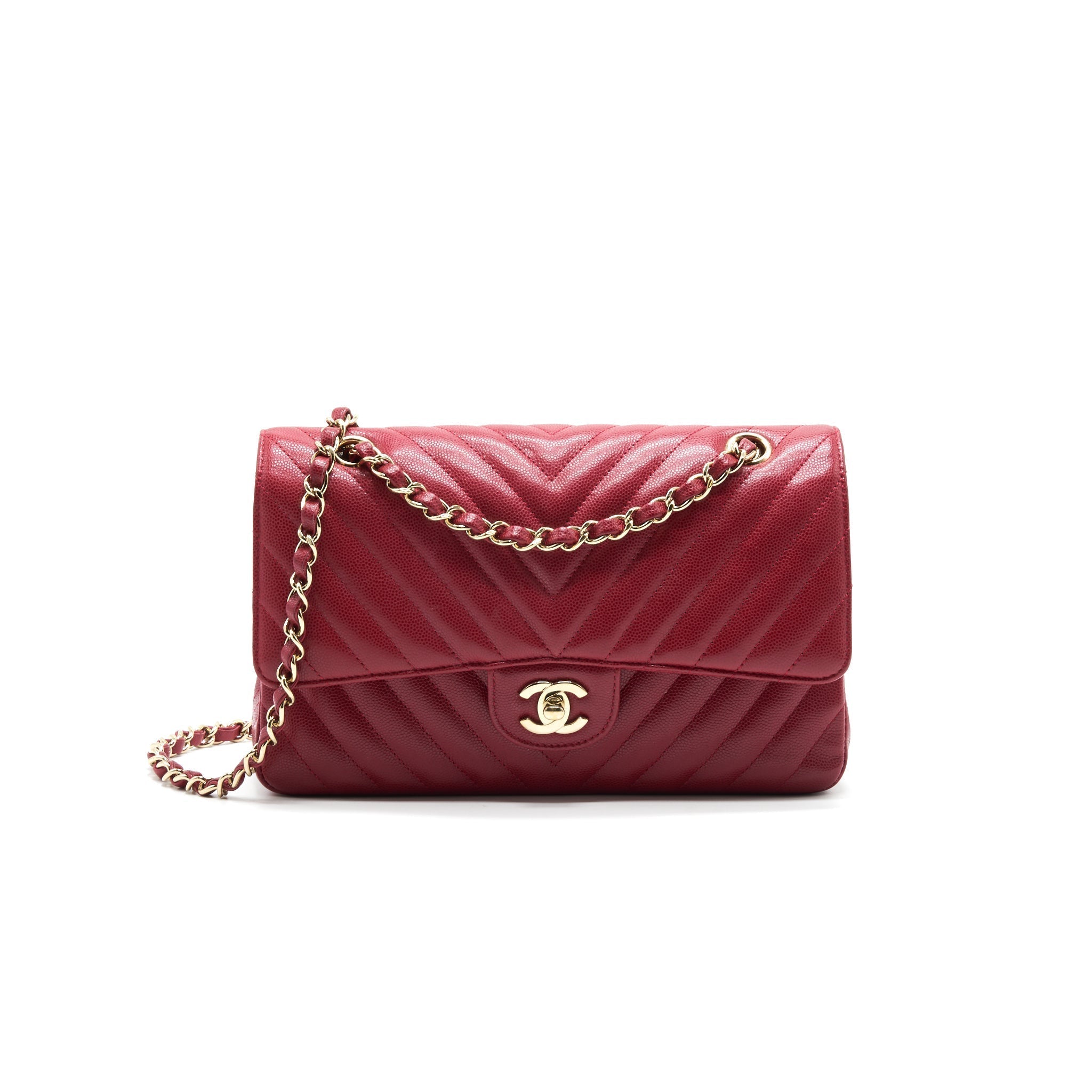 chanel-medium-classic-double-flap-caviar-raspberry-red-with-lghw-1
