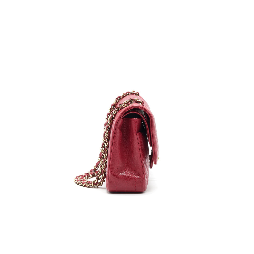 chanel-medium-classic-double-flap-caviar-raspberry-red-with-lghw-1