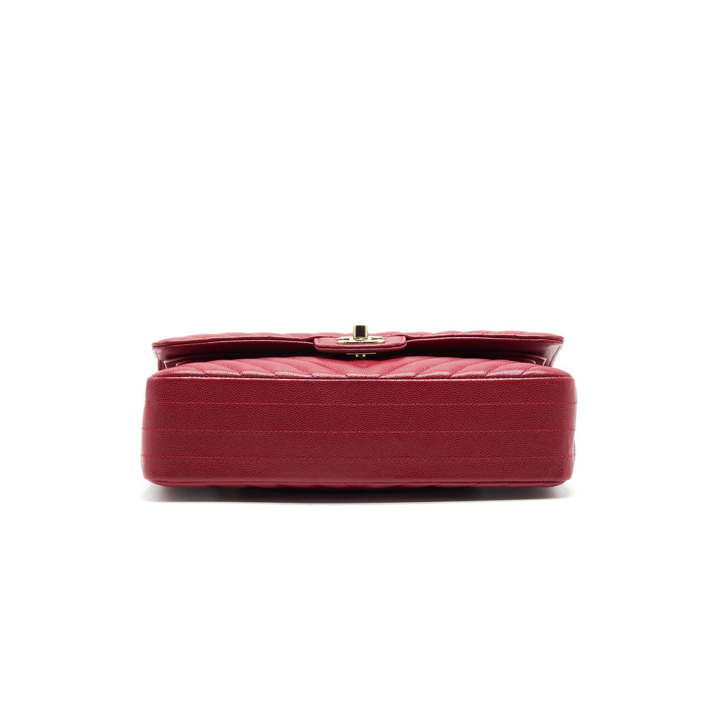 chanel-medium-classic-double-flap-caviar-raspberry-red-with-lghw-1