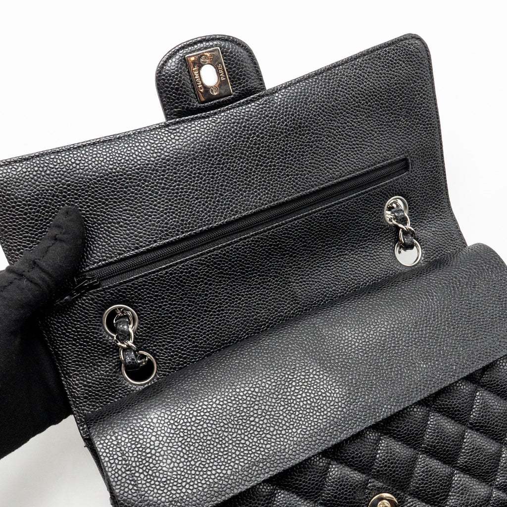 chanel-medium-classic-double-flap-bag-caviar-black-shw-14