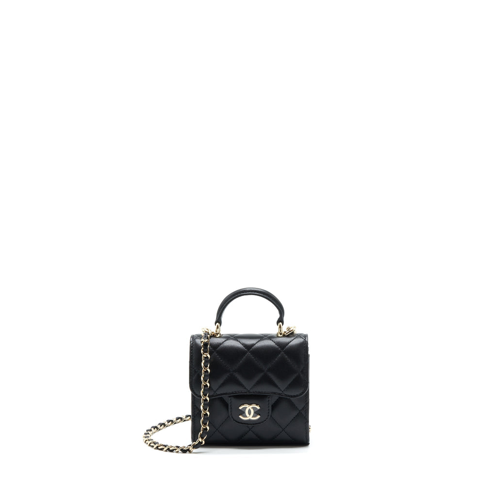 chanel-22p-top-handle-mini-flap-bag-with-chain-lambskin-black-lghw-2