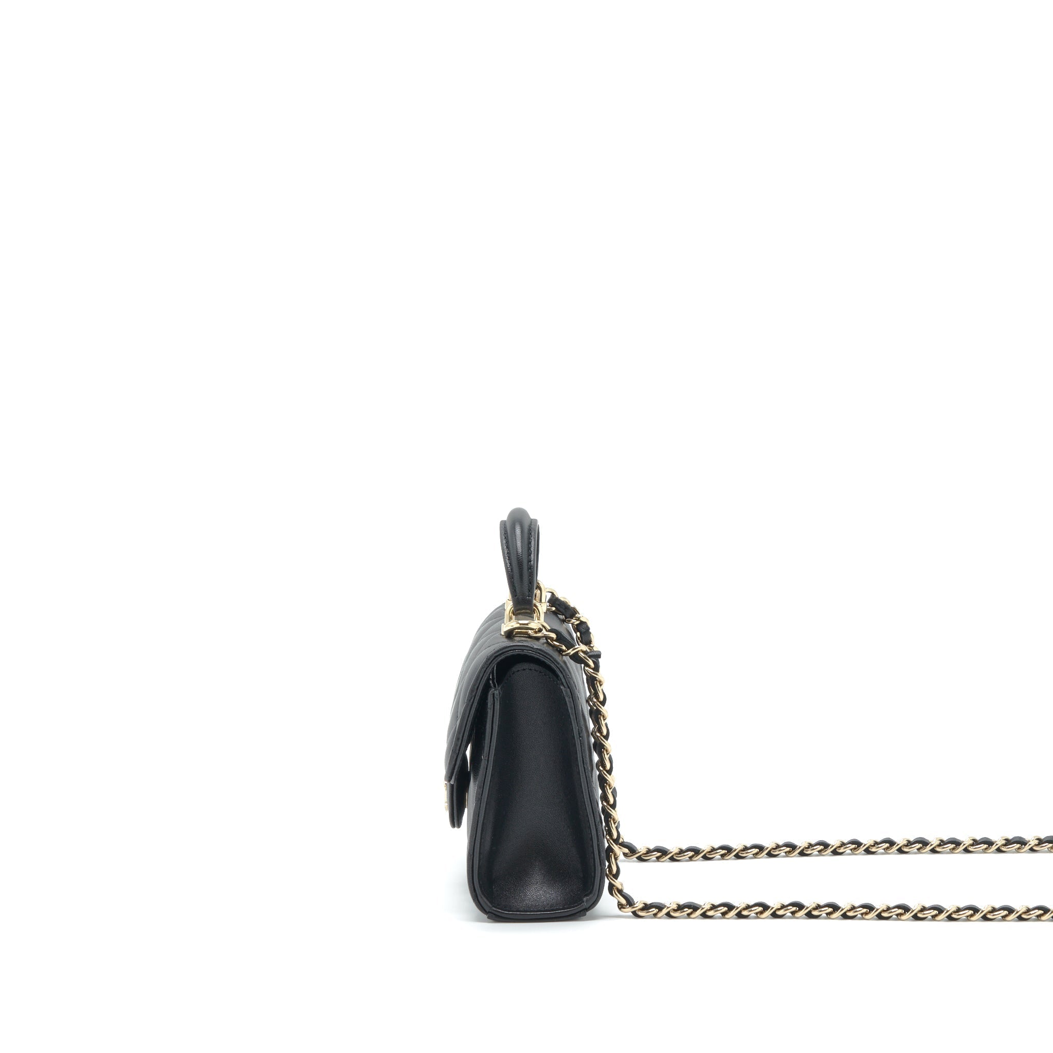 chanel-22p-top-handle-mini-flap-bag-with-chain-lambskin-black-lghw-2