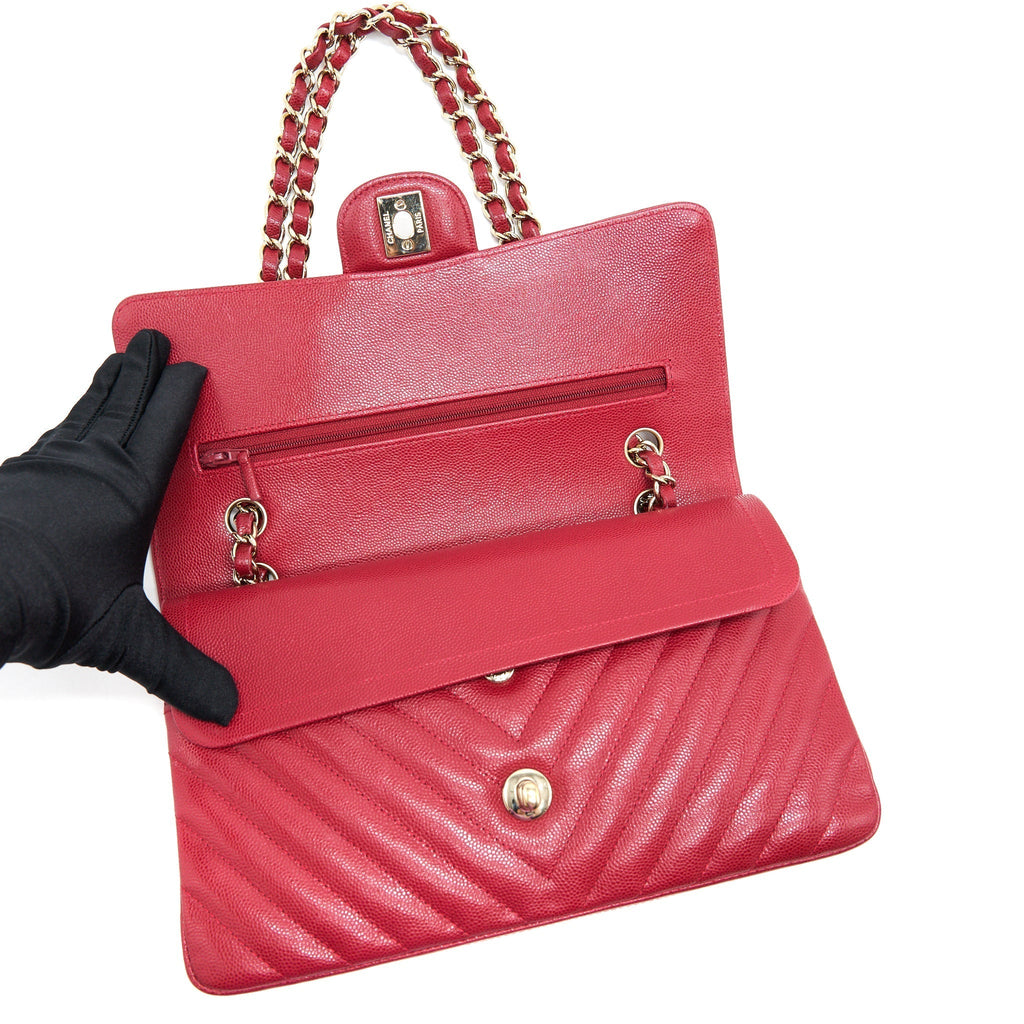 chanel-medium-classic-double-flap-caviar-raspberry-red-with-lghw-1