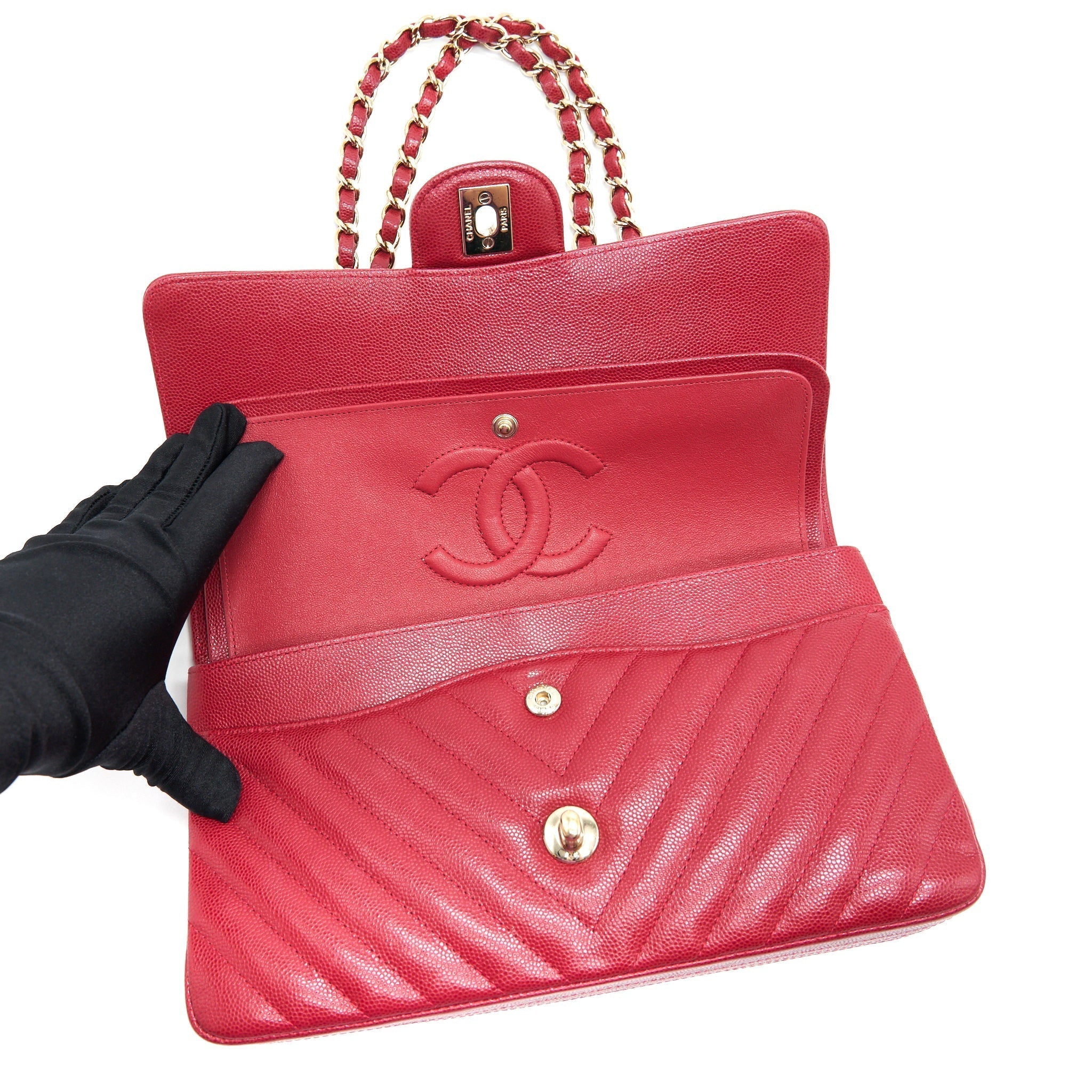 chanel-medium-classic-double-flap-caviar-raspberry-red-with-lghw-1