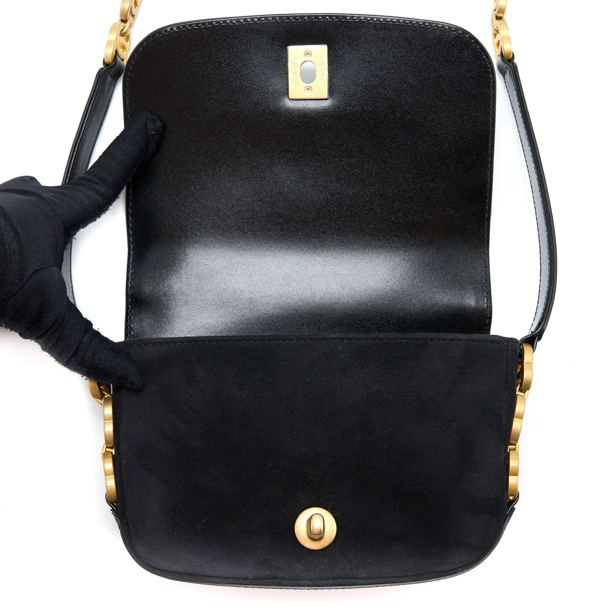 chanel-crossbody-mini-flap-bag-cc-logo-strap-calfskin-black-brushed-ghw-microchip