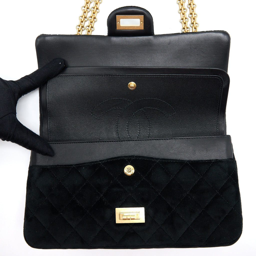 chanel-small-2-55-reissue-flap-bag-velvet-black-ghw