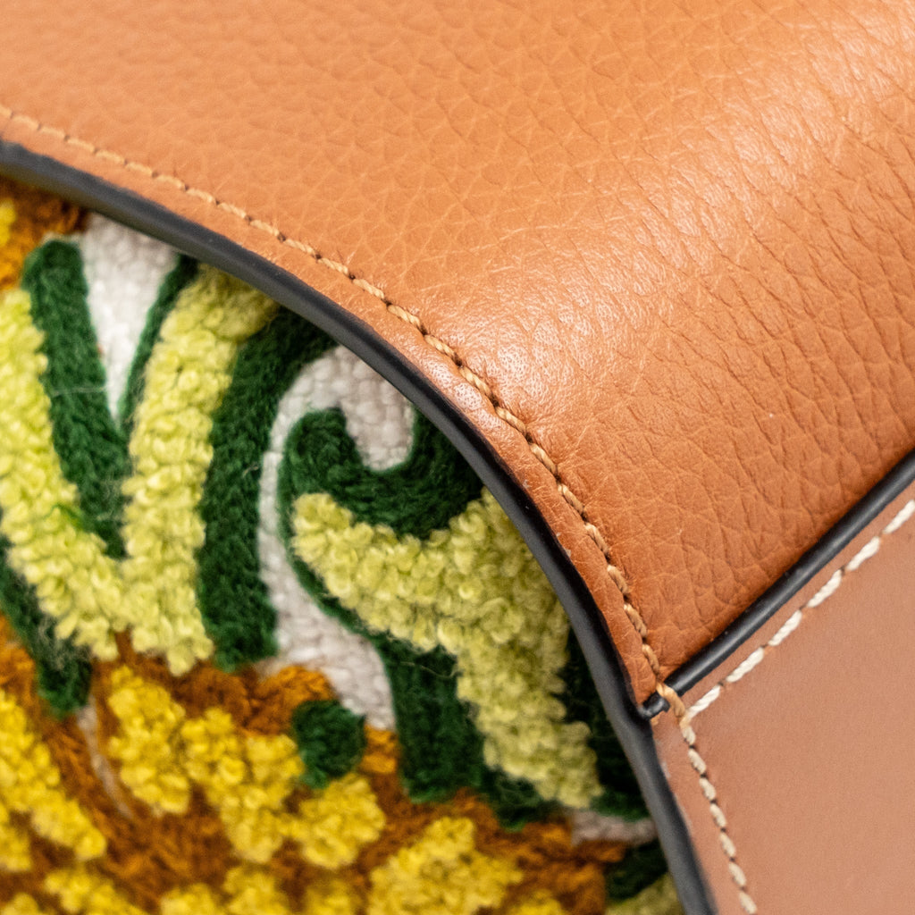 loewe-x-william-de-morgan-mini-hammock-floral-embroidered-shoulder-bag-calfskin-tan-multicolour-ghw