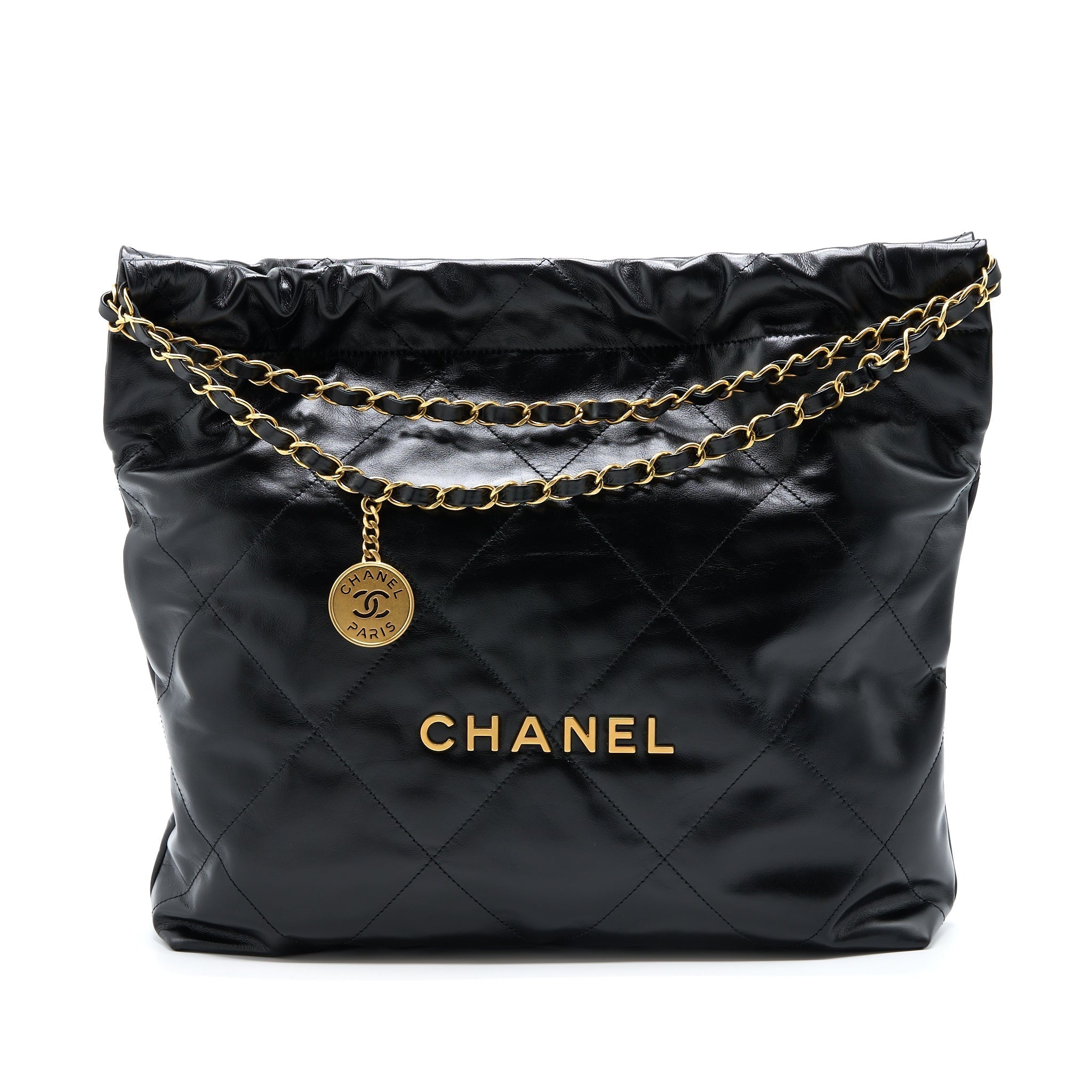 chanel-medium-22-bag-gold-letter-shiny-calfskin-black-brushed-ghwmicrochip