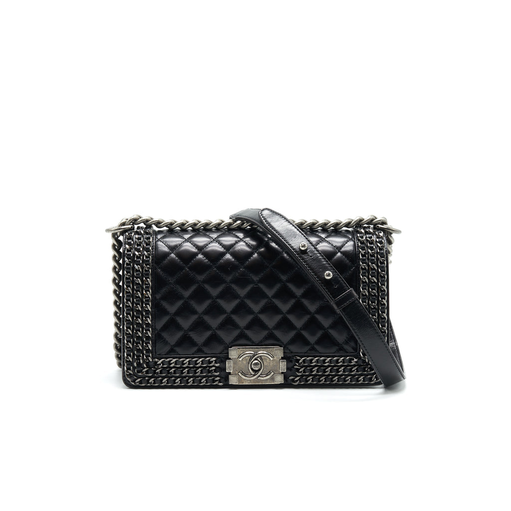 chanel-old-medium-leboy-bag-with-chain-edge-black