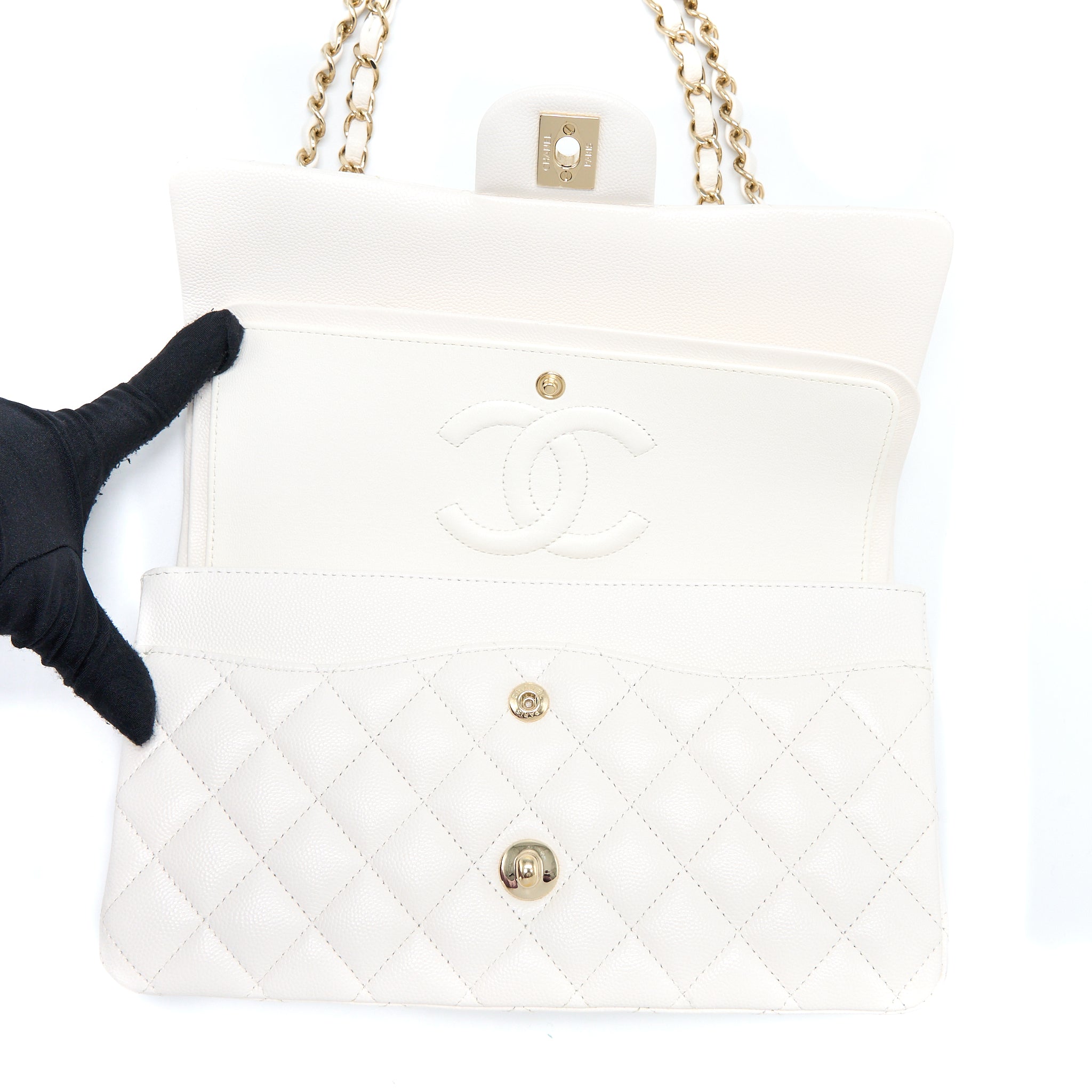 chanel-medium-classic-double-flap-bag-caviar-white-lghw