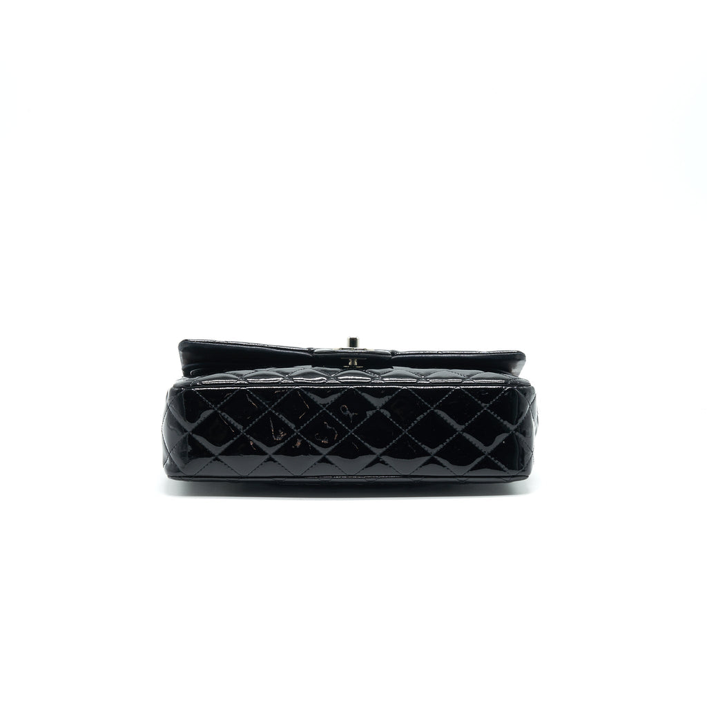 chanel-patent-leather-medium-classic-double-flap-bag-black-shw