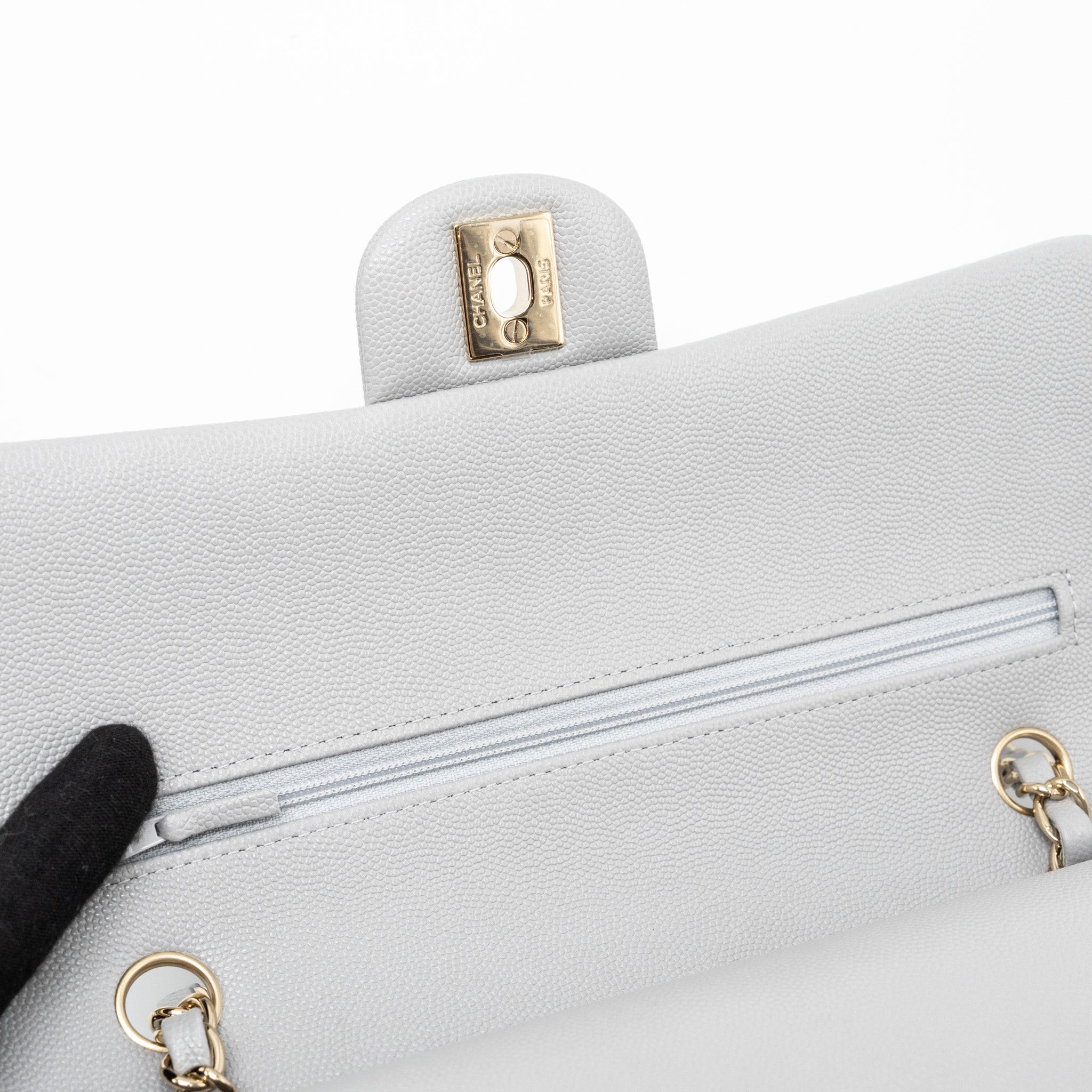 chanel-classic-medium-double-flap-bag-caviar-light-grey-lghw-microchip