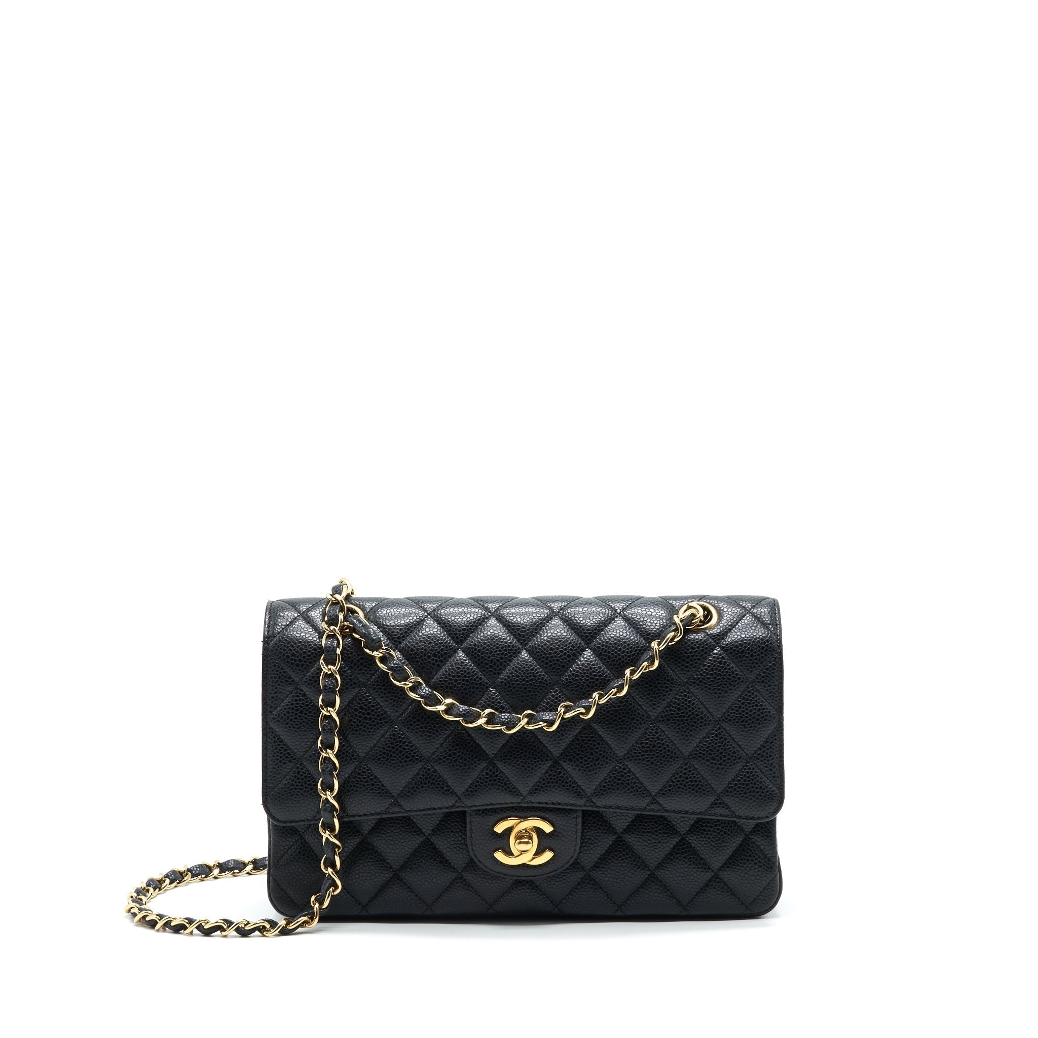 chanel-classic-double-flap-medium-25cm-caviar-black-ghw