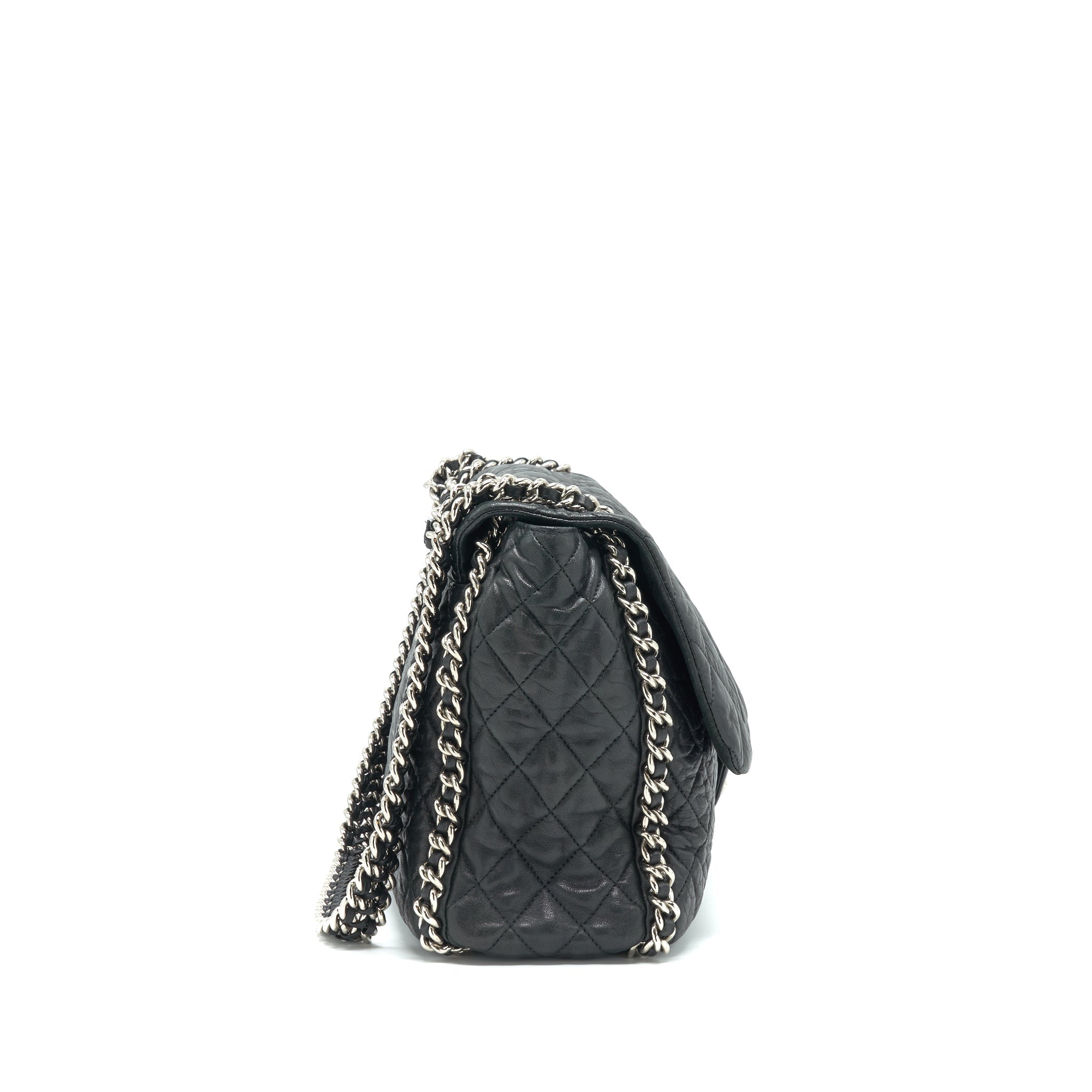 chanel-quilted-leather-with-chain-shoulder-bag-xl-black-shw